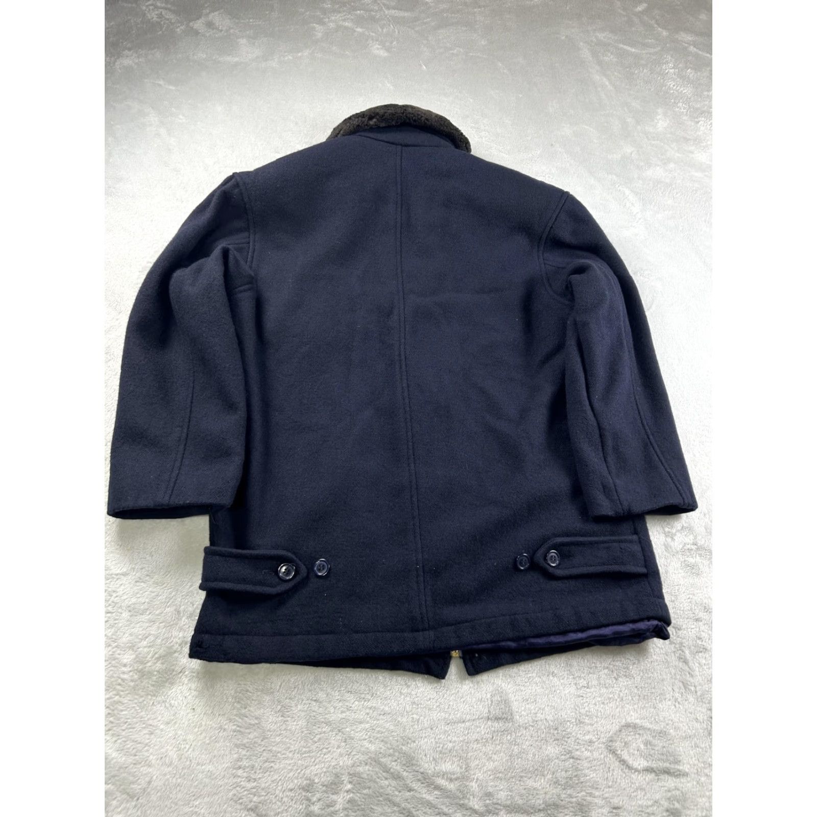 Vintage VINTAGE Herman Kay Coat Wool Blend Navy Faux Fur Collar Zip Womens M Size M / US 6-8 / IT 42-44 - 2 Thumbnail