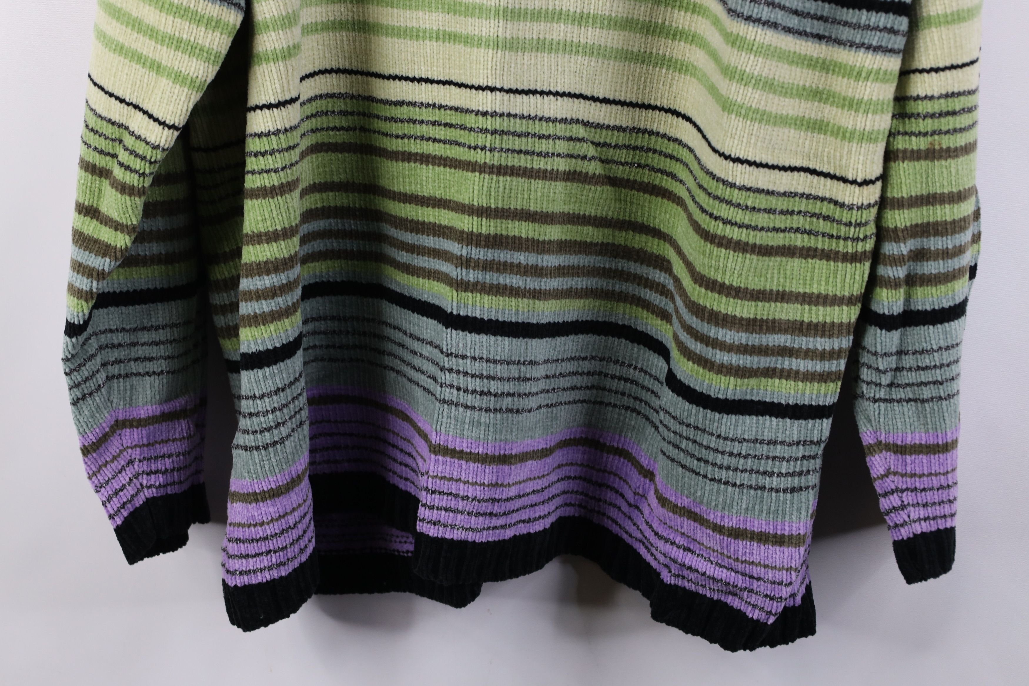 Vintage Vintage 90s Y2K Streetwear Striped Turtleneck Fleece Sweater Size XXL / US 16-18 / IT 52-54 - 12 Thumbnail