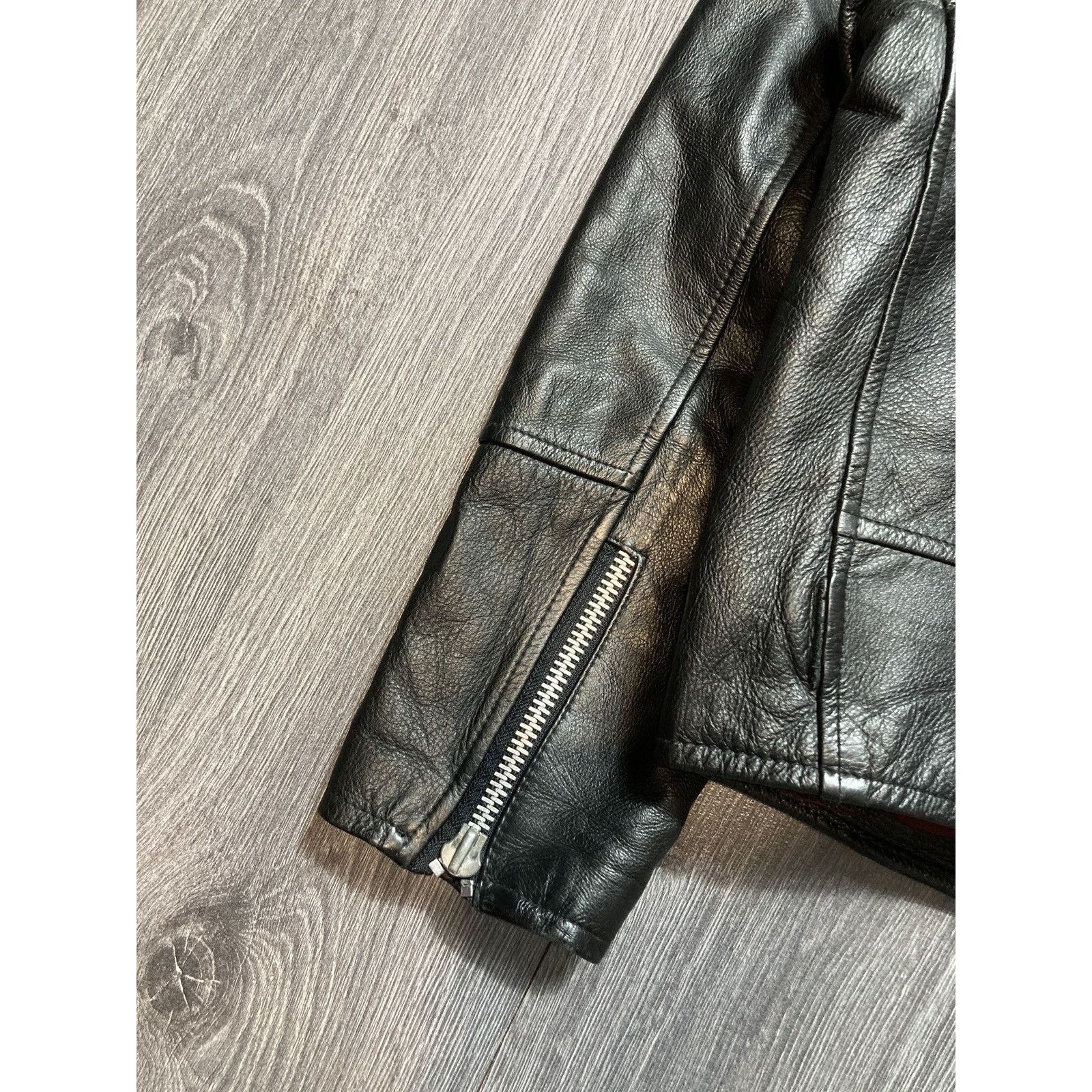 Genuine Leather Vintage 90s Leather Cropped Punk Rock Jacket Size US M / EU 48-50 / 2 - 8 Thumbnail