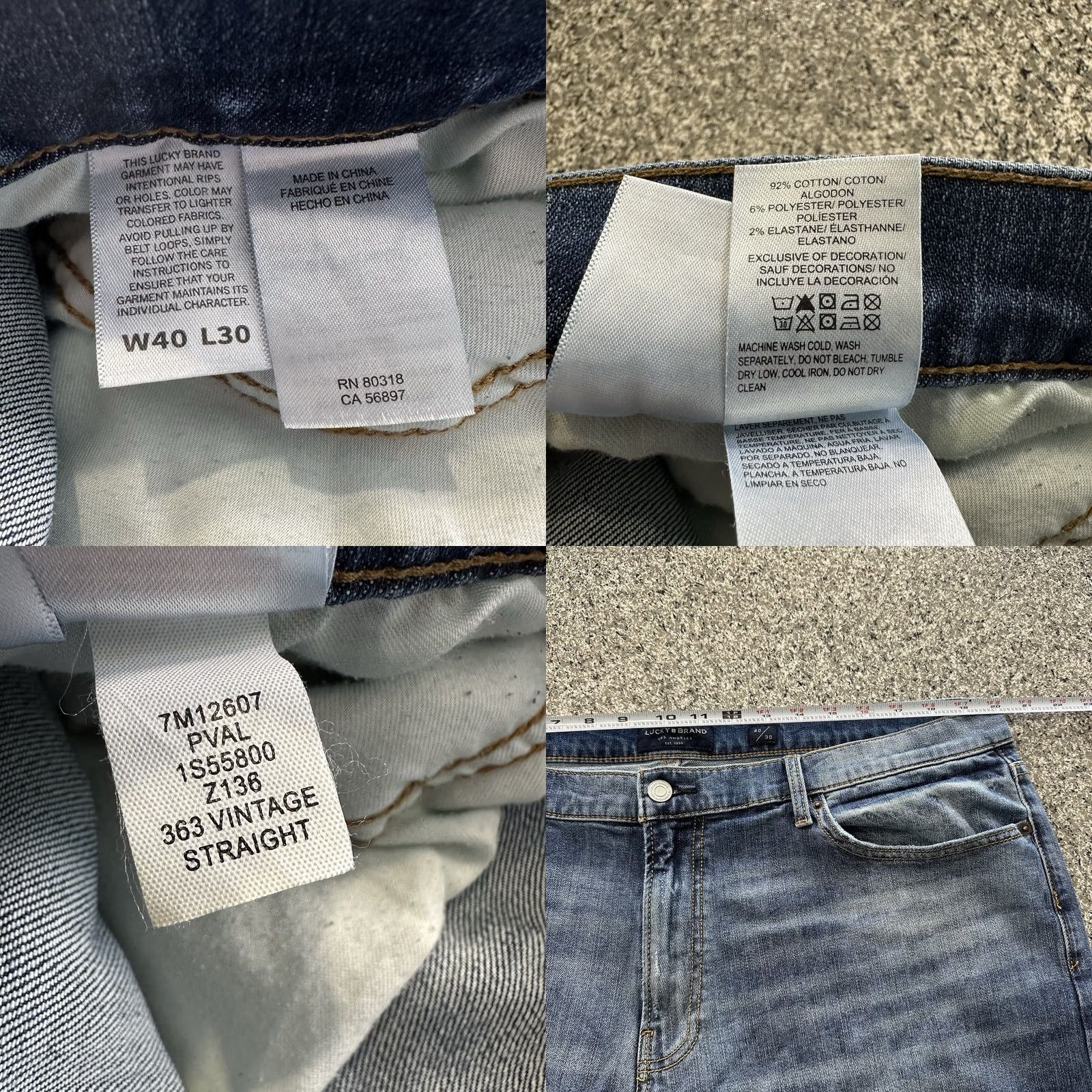 Lucky Brand Lucky Brand Jeans Mens 40x30 363 Vintage Straight Stretch Medium Wash Denim Shirt Hoodie Hat Jacket? Size US 40 / EU 56 - 8 Thumbnail