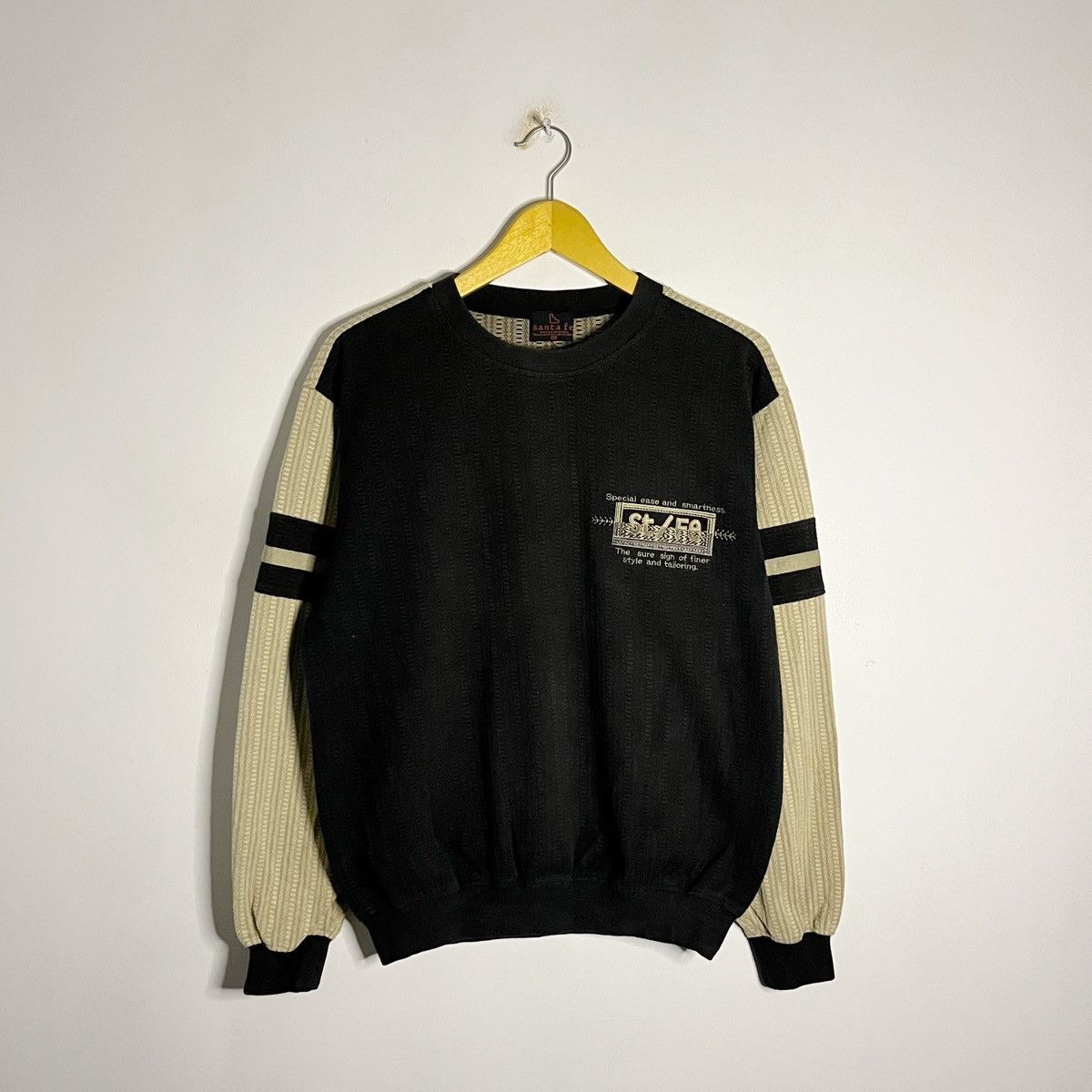 Vintage 90s Two-Tone Ribbed Sleeve Graphic Sweatshirt Size US M / EU 48-50 / 2 - 4 Thumbnail