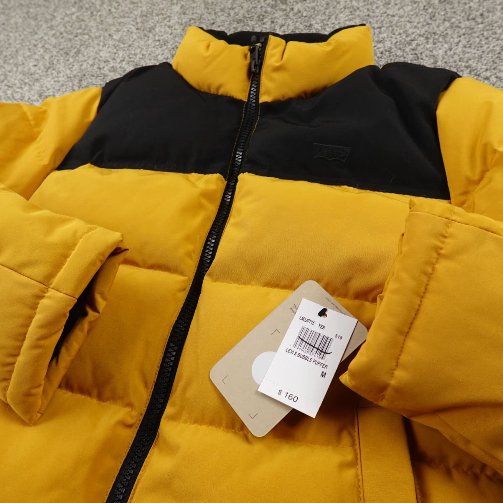 Levi's Levi's Jacket Mens M Yellow Black Quilted Puffer Coat Full Zip Insulated Work Outer Shell Polyester Lining Polyester Winter Spring Casual Size US M / EU 48-50 / 2 - 2 Thumbnail