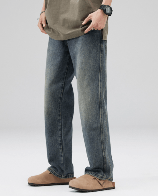 Japanese Brand × Jean Men's washed straight wide-leg casual jeans Size US 32 / EU 48 - 2 Thumbnail
