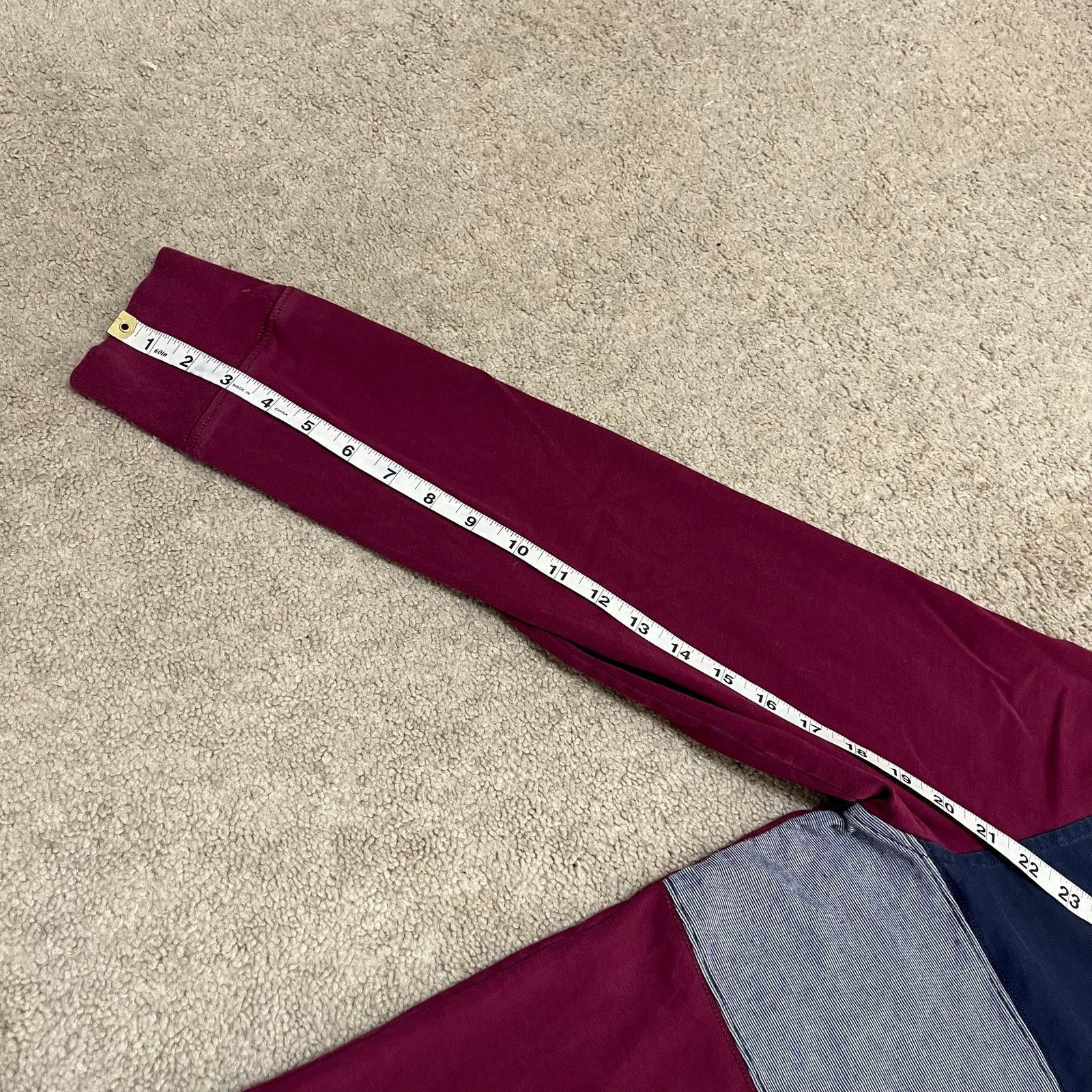 Nautica Nautica Slim Fit Burgundy/Navy Blue Long Sleeve Rugby Polo L Size US L / EU 52-54 / 3 - 5 Thumbnail