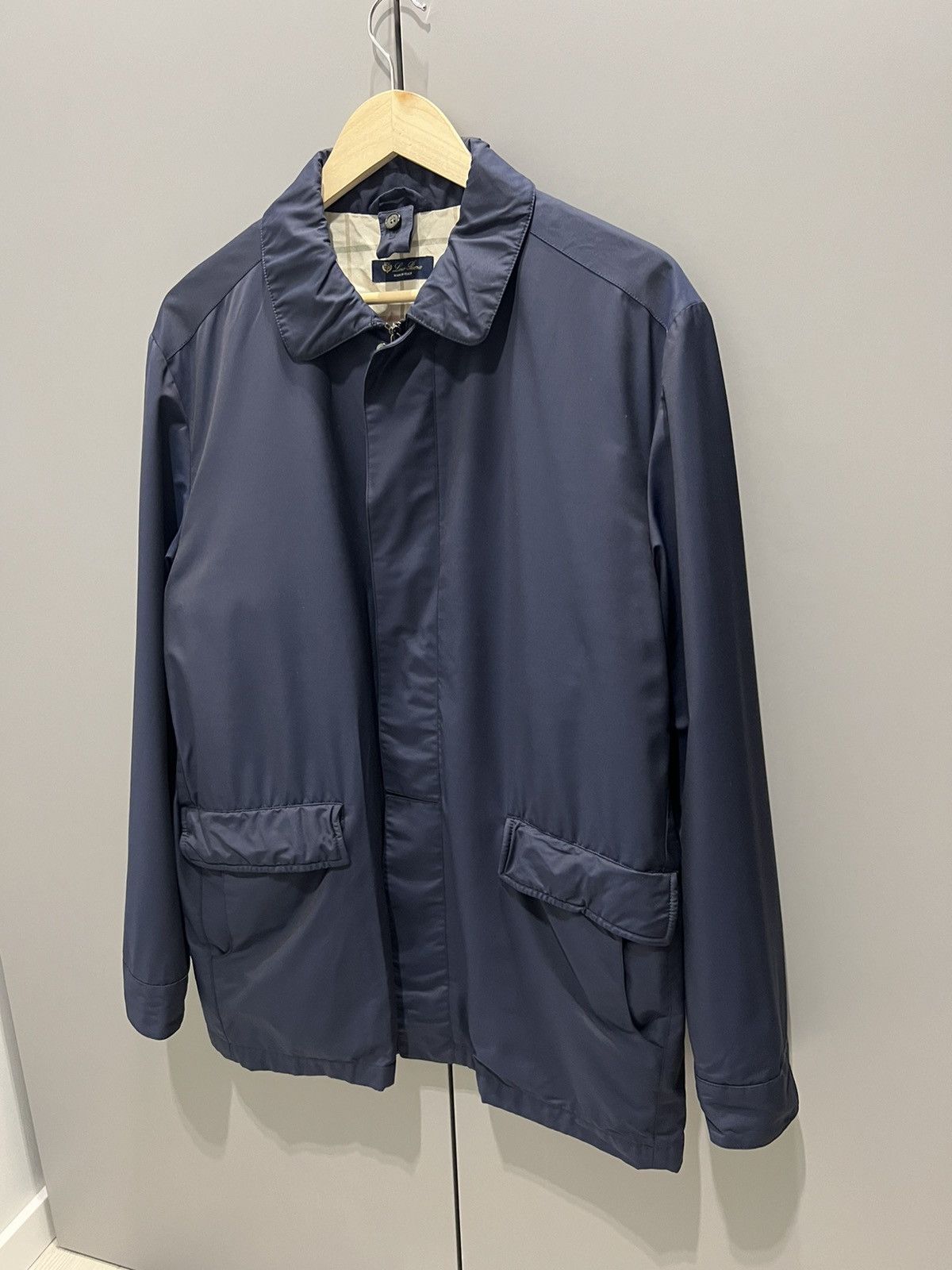 Loro Piana LORO PIANA Horsey Wool Blend Carcoat Jacket Large Blue 5000$ Size US L / EU 52-54 / 3 - 5 Thumbnail