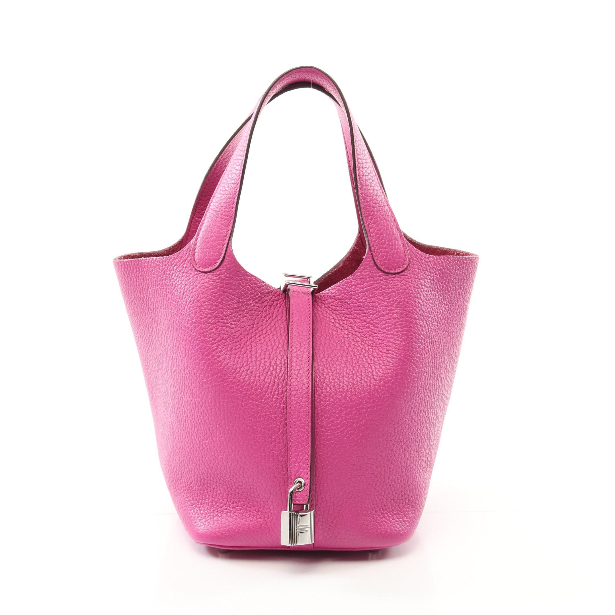 Hermes Hermes Picotan Lock Pm Magnolia Handbag Clemence Leather Pink Purple Silver Hardware C Engraved Size ONE SIZE - 1 Thumbnail