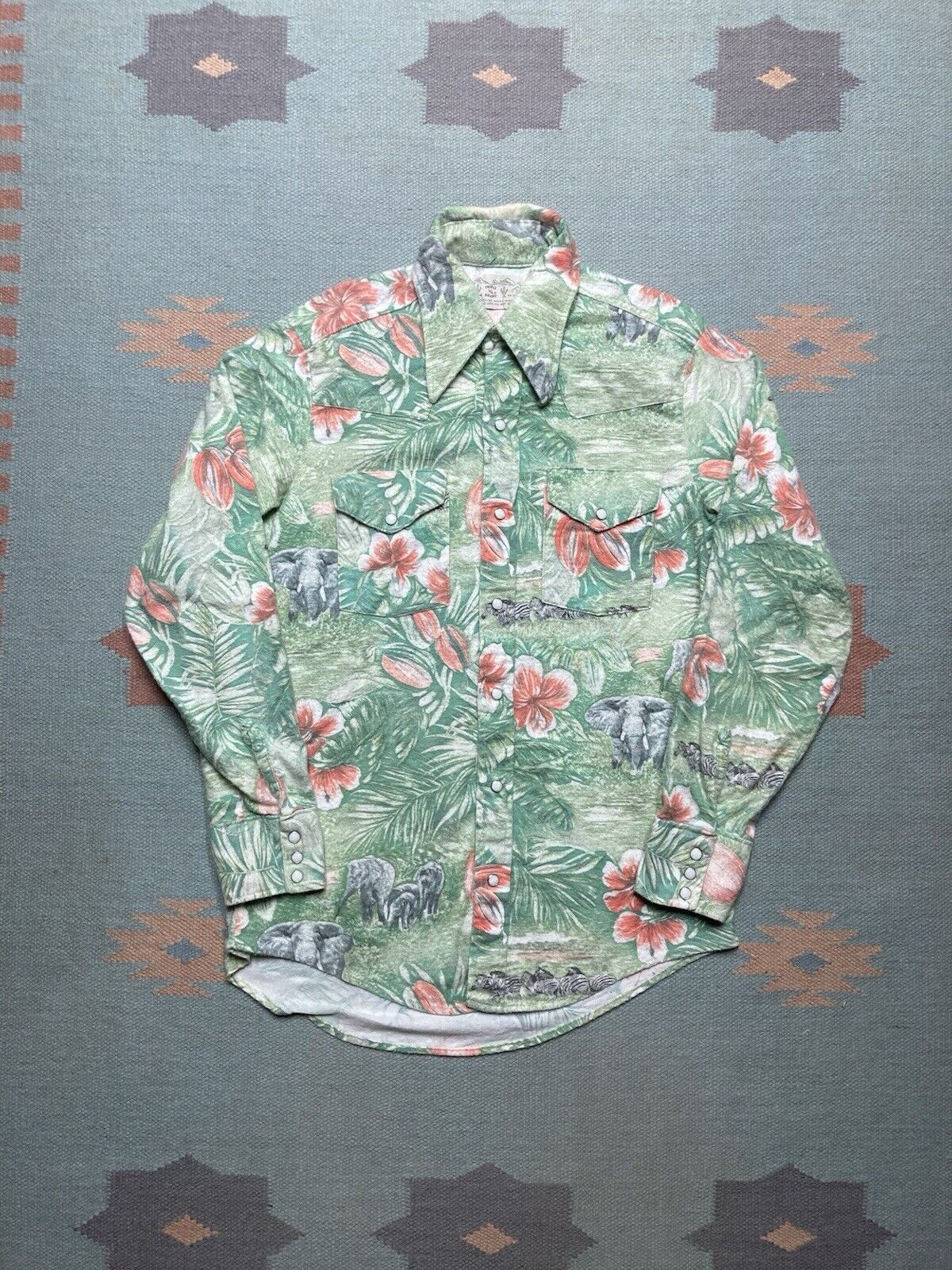 Vintage 70s Pearl snap western shirt brushed cotton animal zebra M Size US M / EU 48-50 / 2 - 1 Thumbnail