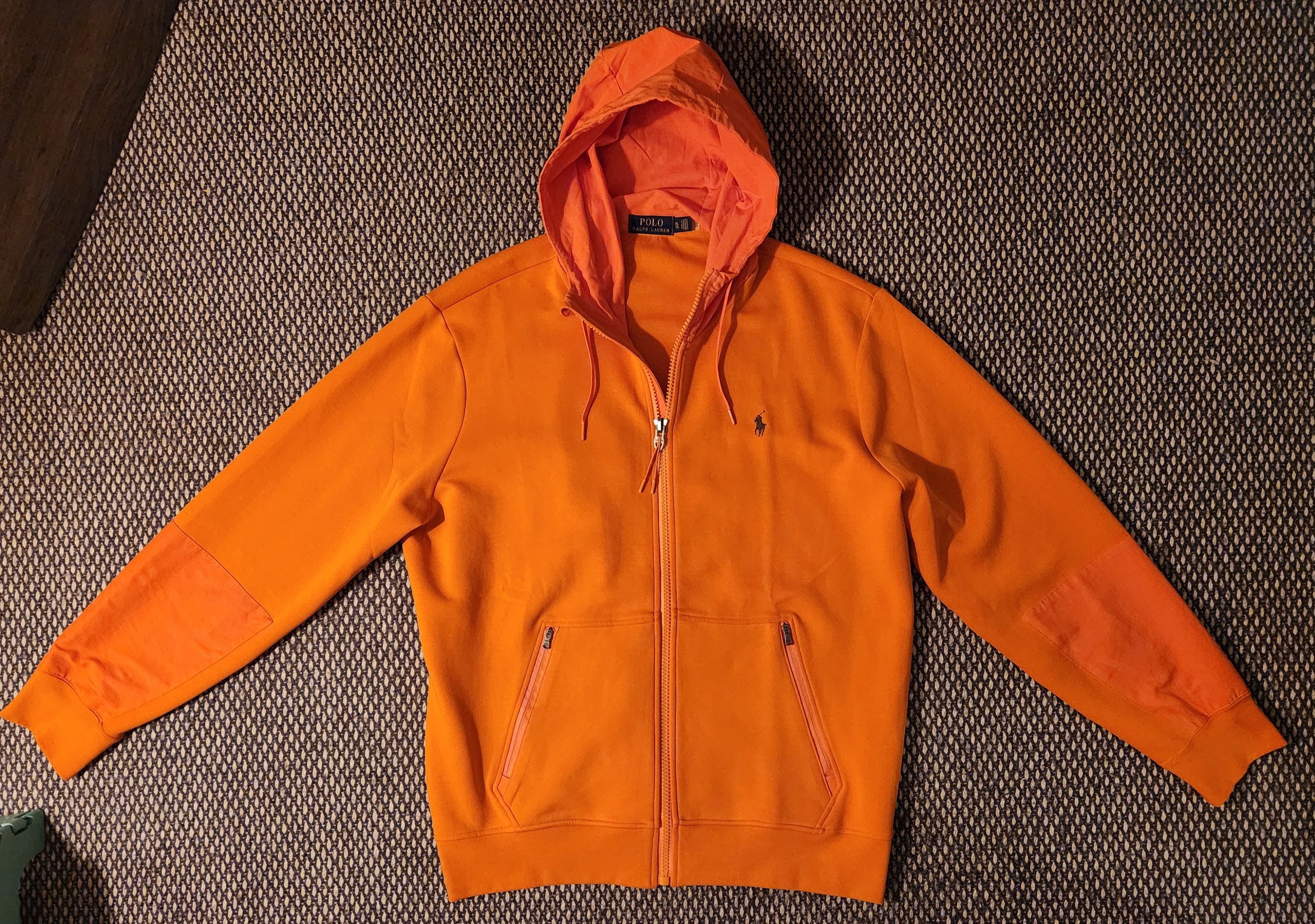 image of Polo Ralph Laurent Double-Knit Full-Zip Hoodie Orange Xl/tg, Men's