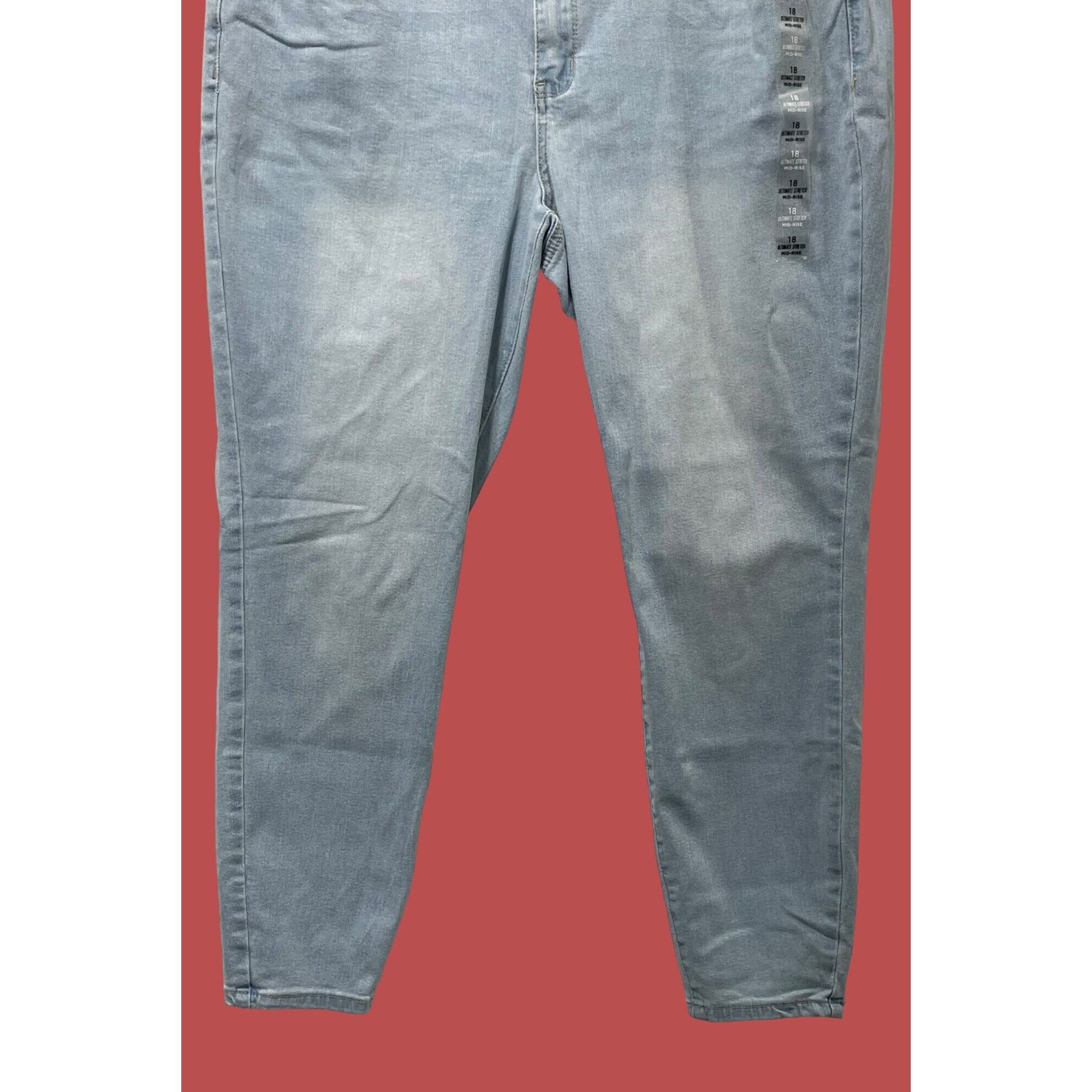 Other Rue + - Women's Ultimate Stretch Mid-Rise Jeans - Light Blue Size 40" / US 18 - 12 Thumbnail