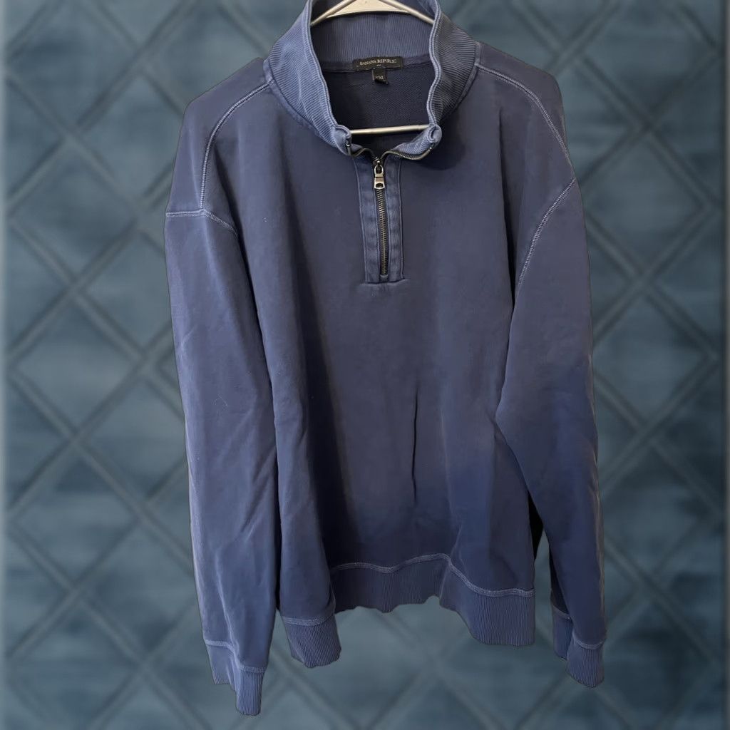 Banana Republic Banana Republic Sweater Mens Blue 2XL Pullover Zip Mock Neck Long Sleeve 1/4 Zip Classic Casual Workwear Size US XXL / EU 58 / 5 - 1 Thumbnail