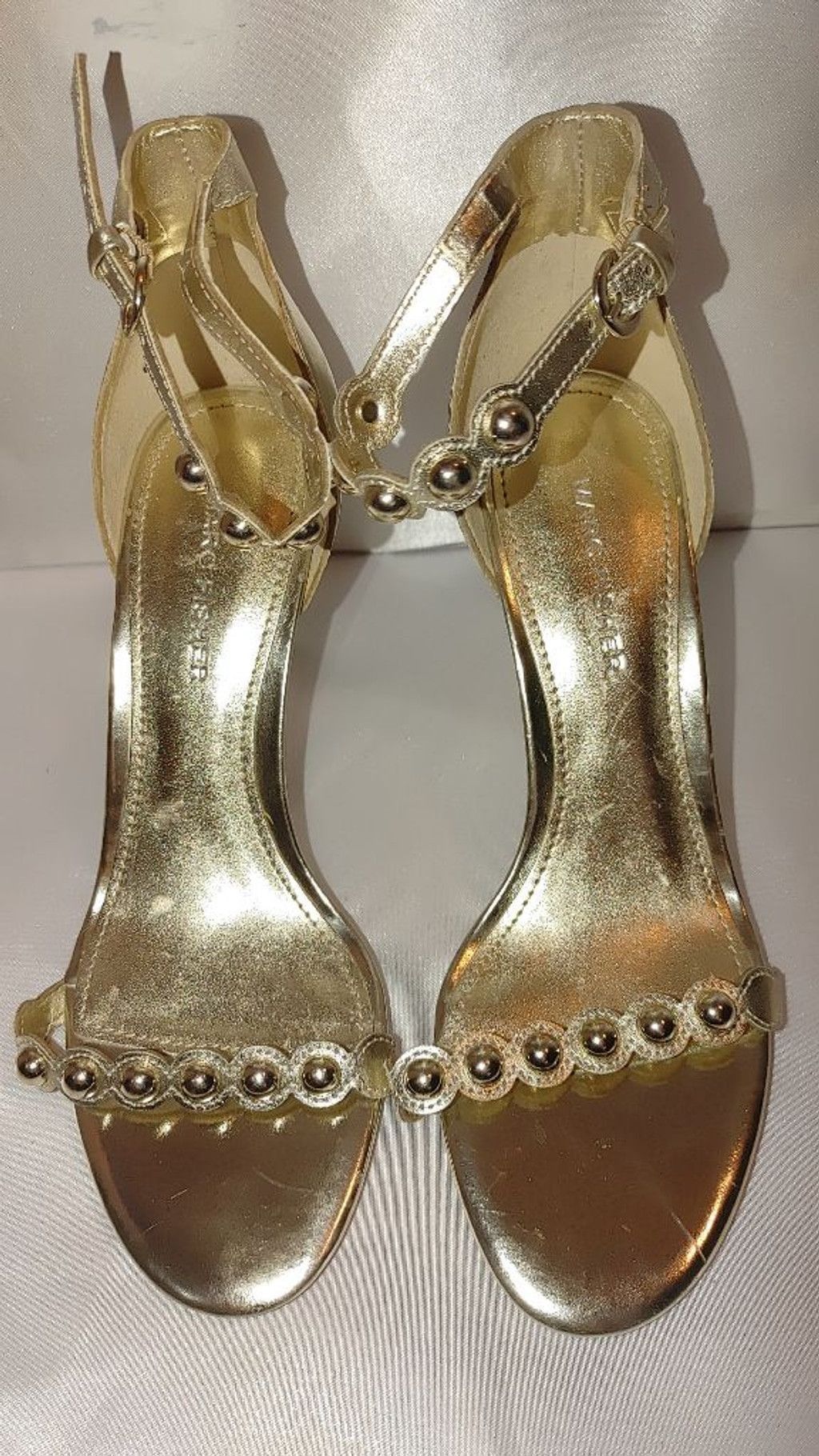 Marc Fisher Marc Fisher LTD Belia Gold Ankle Strap Sandals Size 7M Size US 7 / IT 37 - 6 Thumbnail