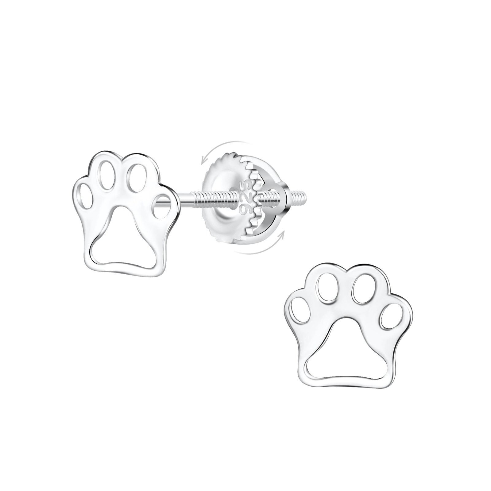 & Other Stories Silver Paw Print Screw Back Earrings Size ONE SIZE - 1 Preview