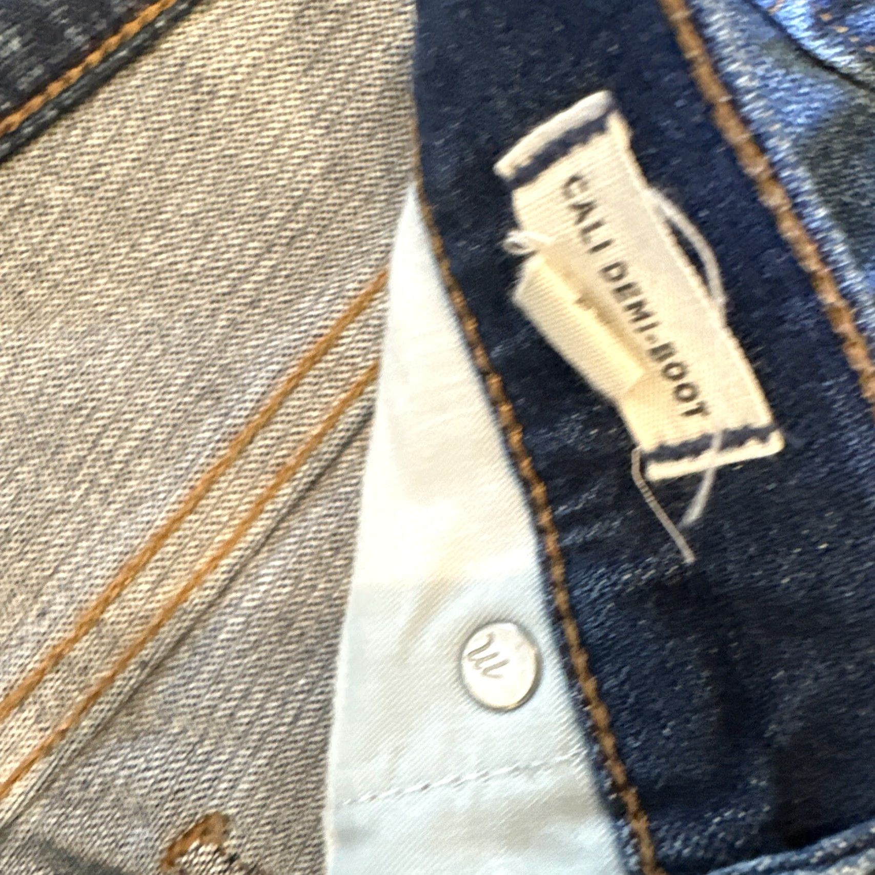 Madewell Madewell Cali Demi Boot Women's Jeans 25 Mid Rise Blue Stretch Raw Hem Chewed Size 42" / US 20 - 5 Thumbnail