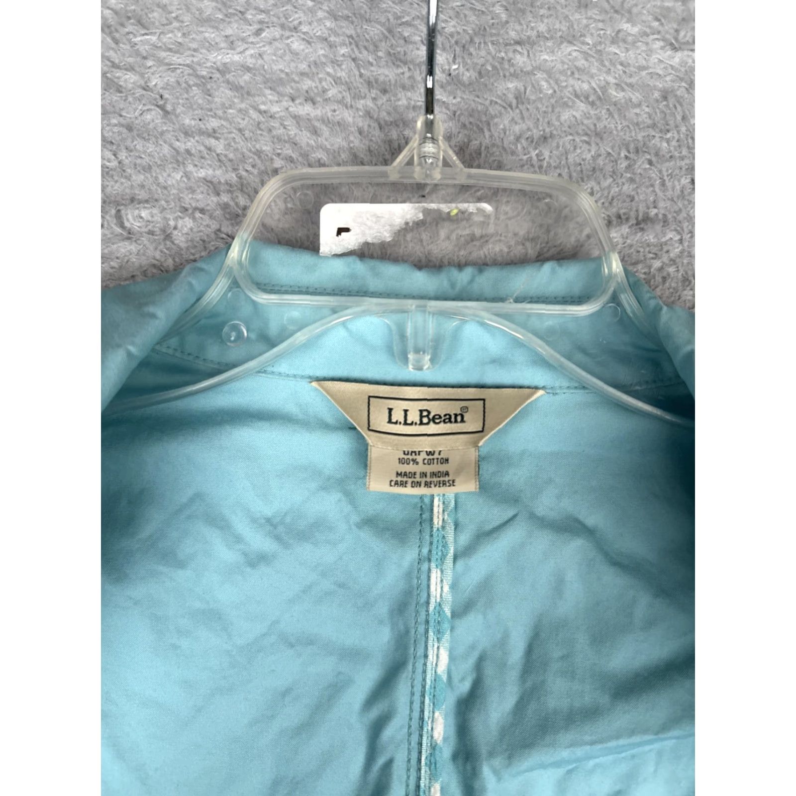 Vintage L.L. Bean Coat Womens Medium Blue Cotton Button Front Lightweight Unlined Casual Size M / US 6-8 / IT 42-44 - 3 Thumbnail