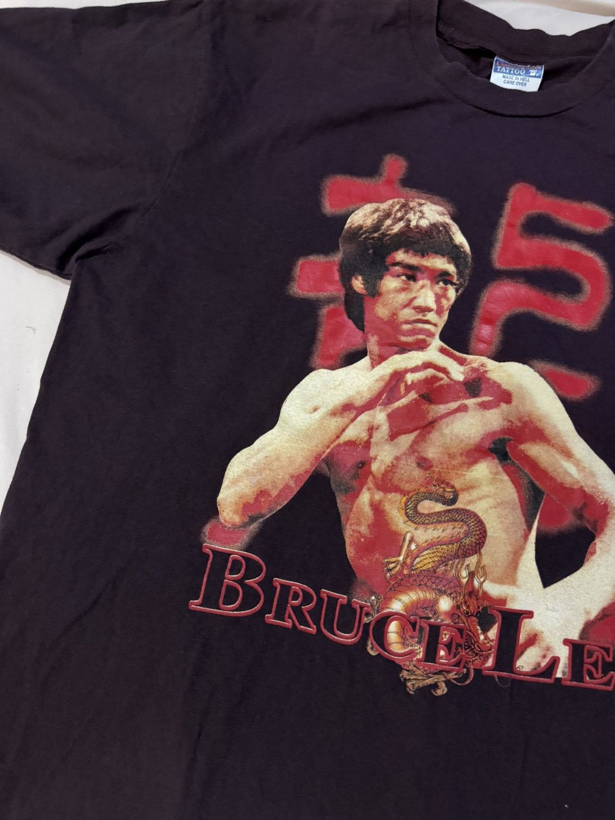 Vintage Vintage 90s Bruce Lee Ice Blue Made in Hell Bootleg T-Shirt Size US L / EU 52-54 / 3 - 4 Thumbnail