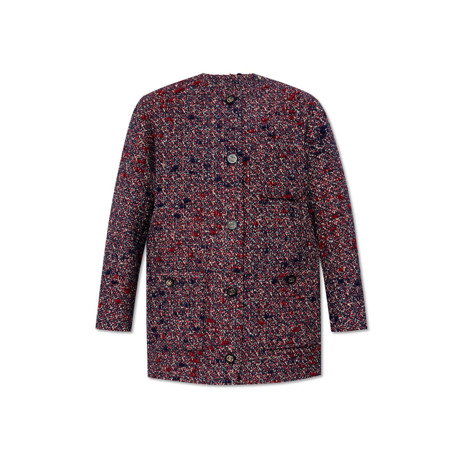 Gucci GUCCI $3800 Blue/Red Wool Boucle Jacket New & Authentic (Wom Size S / US 4 / IT 40 - 1 Preview