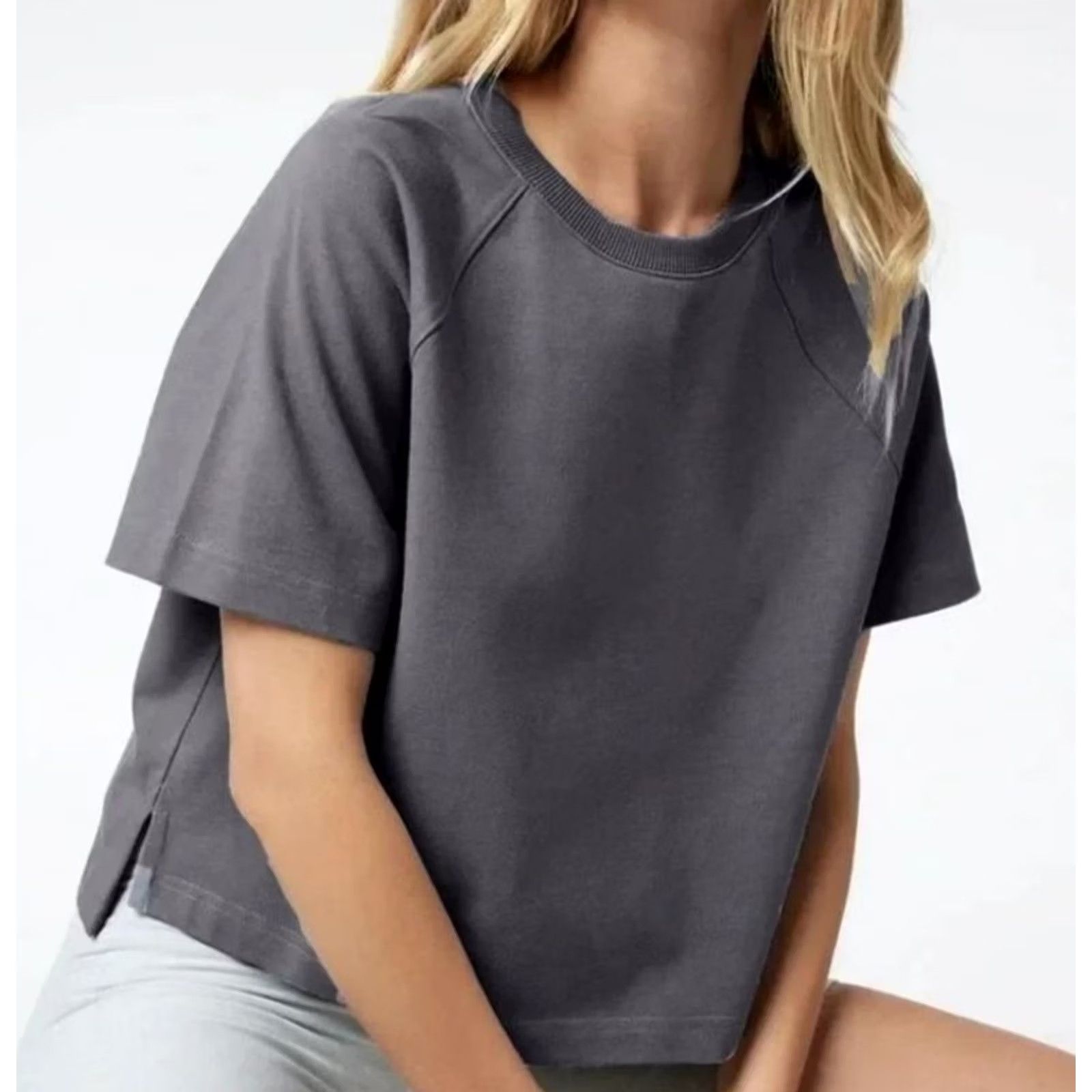 Vuori Vuori Women's Mackenzie Short Sleeve Top T-Shirt XS Gray 100% Cotton VW1190 Size XS / US 0-2 / IT 36-38 - 2 Thumbnail