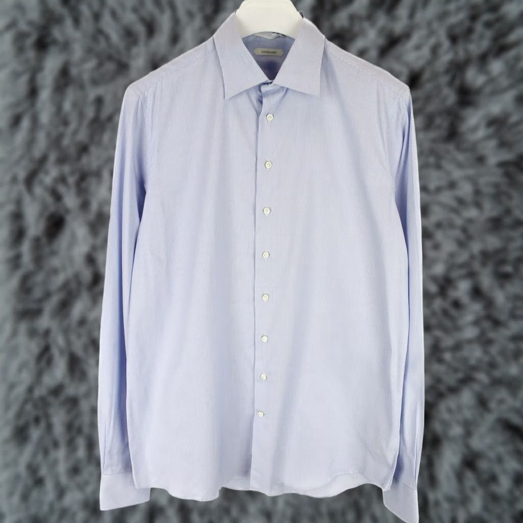 Suitsupply Suitsupply Custom Made Slim Fit Formal Shirt Men's 41L / 16L Spread Pinstriped Shirt Size 42R - 1 Thumbnail