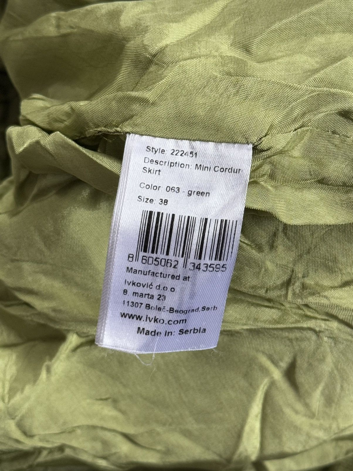 Dale Of Norway × Designer × Moods of Norway Ivko M green corduroy velvet mini skirt Size 26" / US 2 / IT 38 - 5 Thumbnail