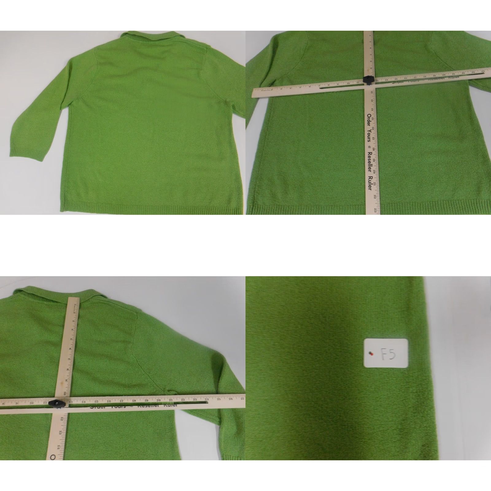 Vintage White Stag Sweater Pullover Dolman Sleeve XL Women Green Stretch Mock Neck Cable-Knit Button Logo Lightweight Classic Vintage: No Size XL / US 12-14 / IT 48-50 - 8 Thumbnail