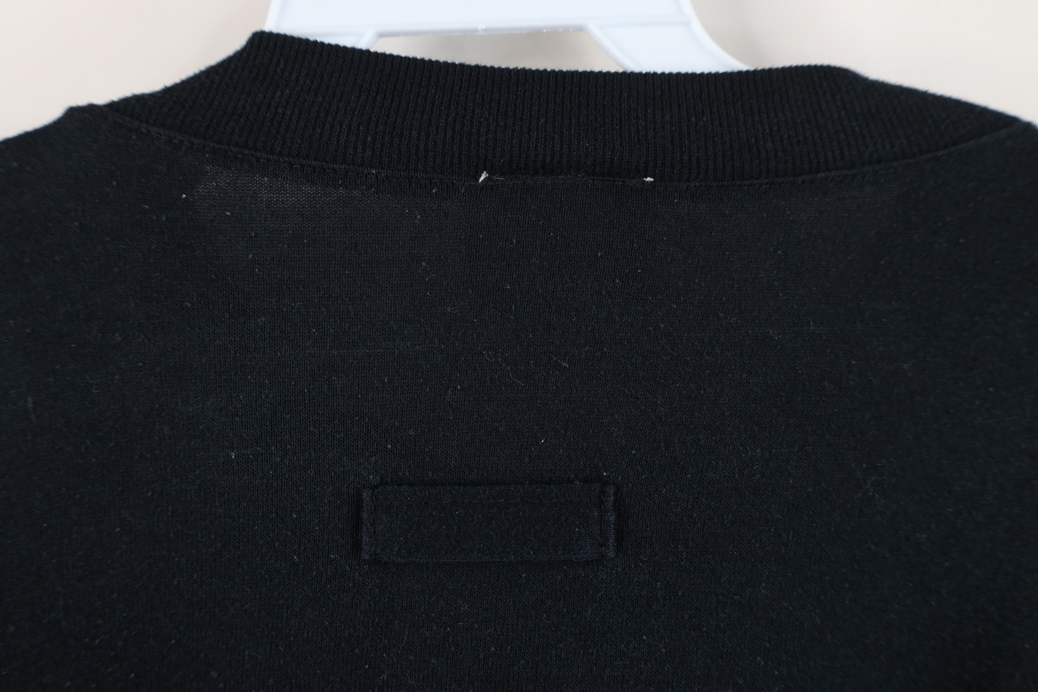 Vintage Vintage 90s Streetwear Blank Knit Big Pocket T-Shirt Black Size L / US 10 / IT 46 - 10 Thumbnail