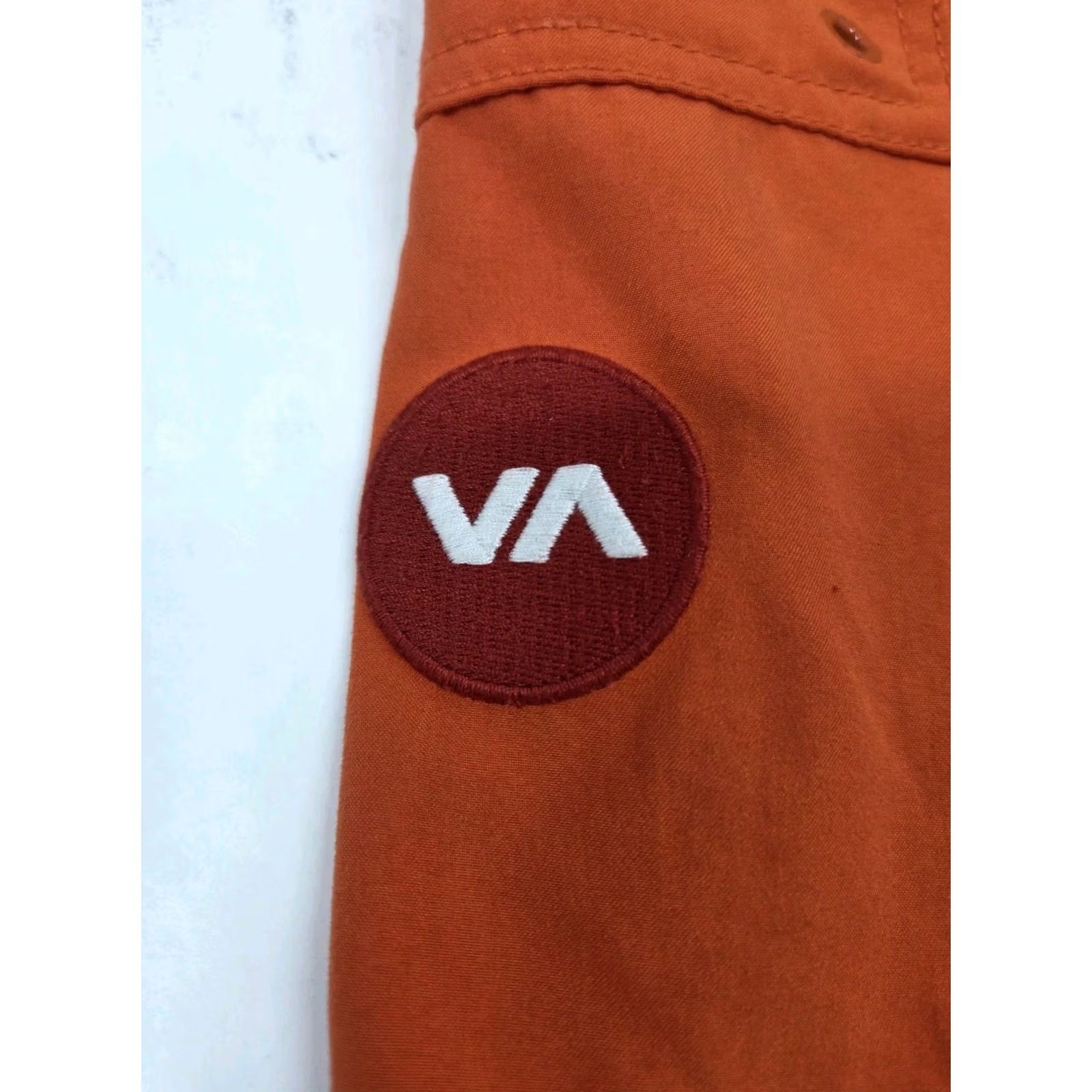 RVCA RVCA Mens Board Shorts Orange 30 Regular Inseam 10" Drawstring Side Pocket Embroidered Classic Non Stretch Polyester Knit Swim Bottoms Mens Size ONE SIZE - 5 Thumbnail
