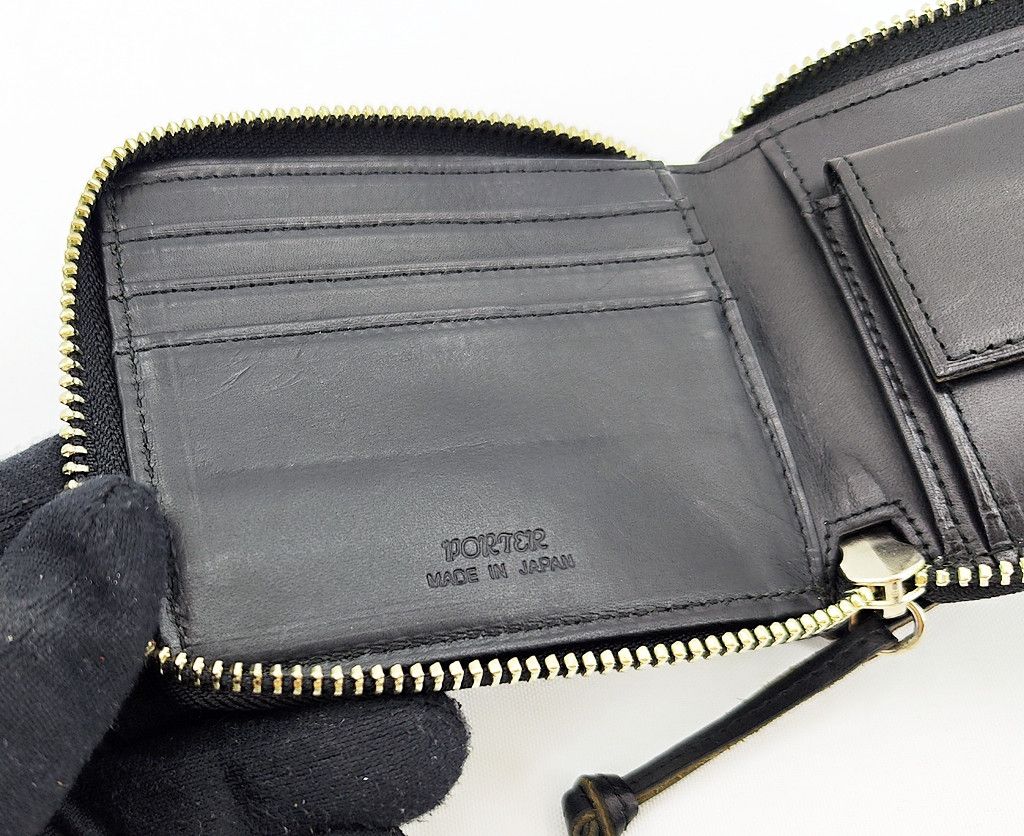 Porter PORTER full leather bifold zip around wallet Size ONE SIZE - 2 Thumbnail