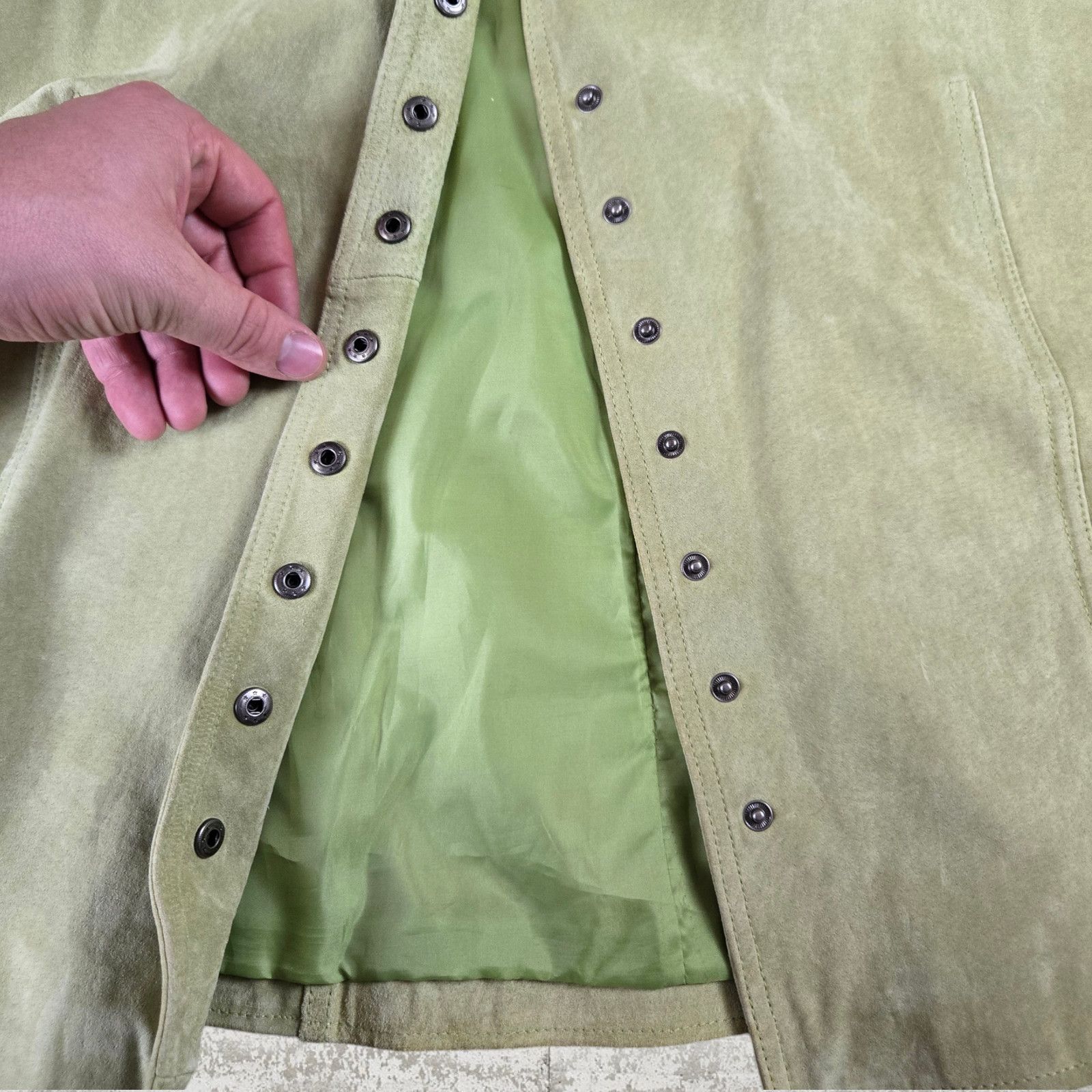 Other Y2K Green Suede Leather Jacket Size 2X Size XXL / US 16-18 / IT 52-54 - 5 Thumbnail