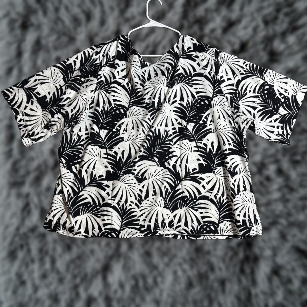 Vintage SwimsuitsForAll Swim Shirt Plus 30/32 Boho Palm Tropical Print Cover Up Beach Swimsuit Beachwear Womens Size 4XL / US 24-26 - 1 Thumbnail