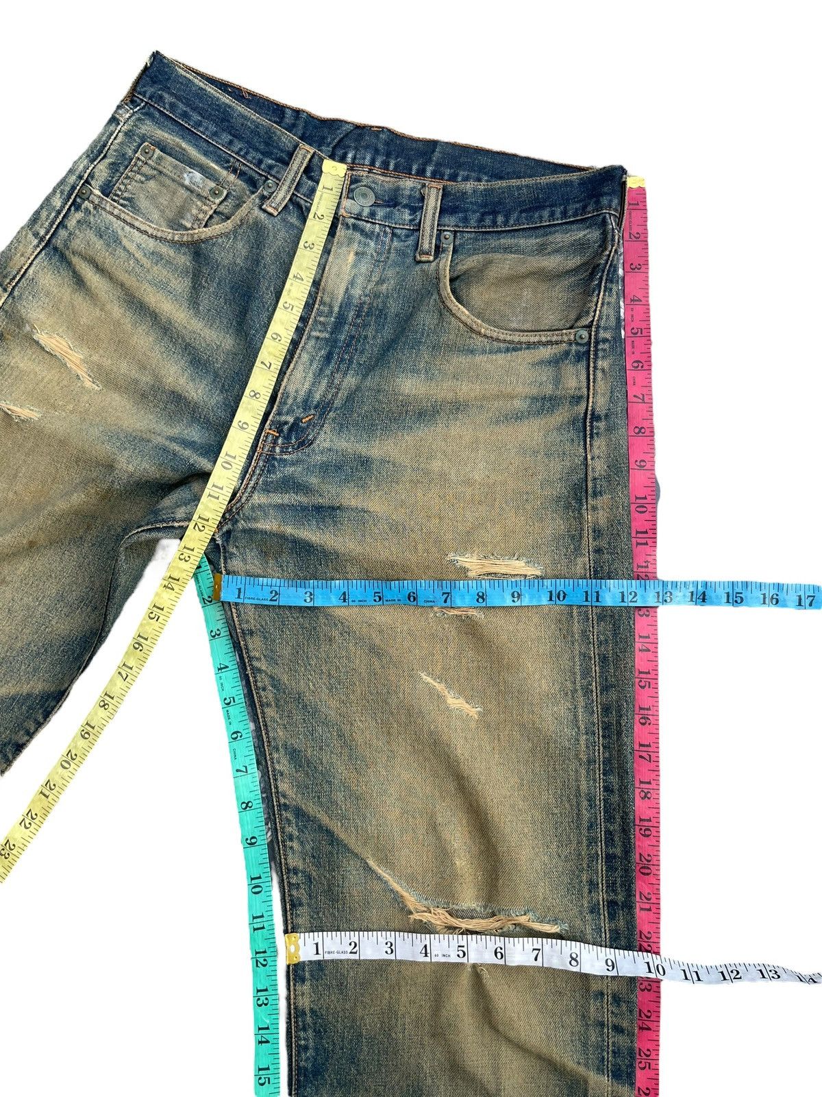 Levi's Vintage 1994 Levi’s 502XX E Selvedge Distressed Size US 31 - 16 Thumbnail
