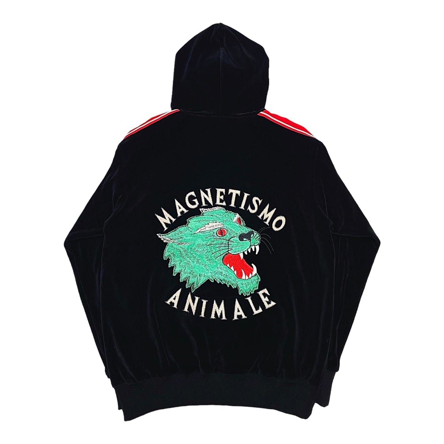 Gucci Tiger Applique Velvet Hooded Sweatshirt Black Red Size US XXL / EU 58 / 5 - 1 Thumbnail
