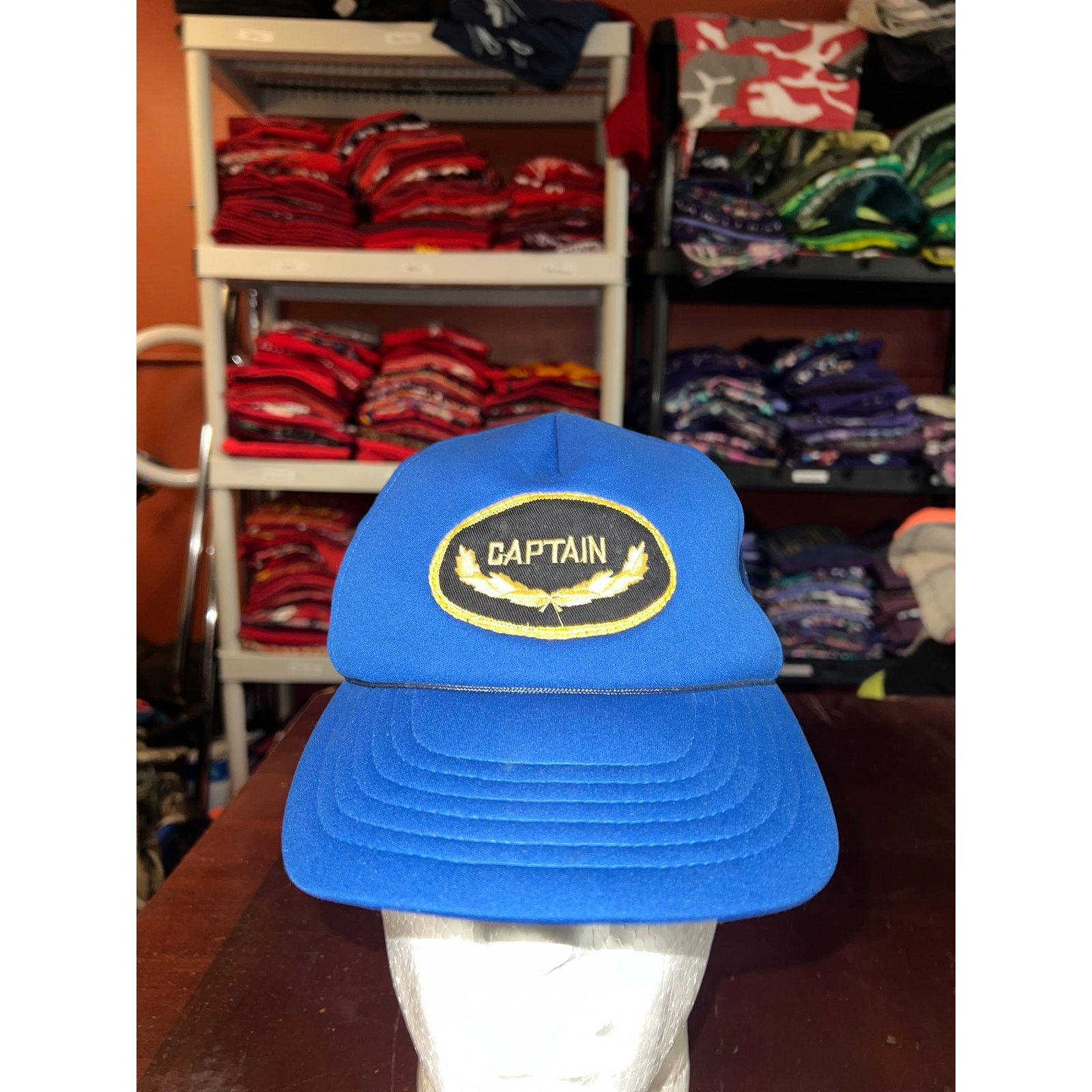 Vintage Vintage Captain Hat Trucker Style Blue Cap Headwear VTG OS Size ONE SIZE - 2 Thumbnail