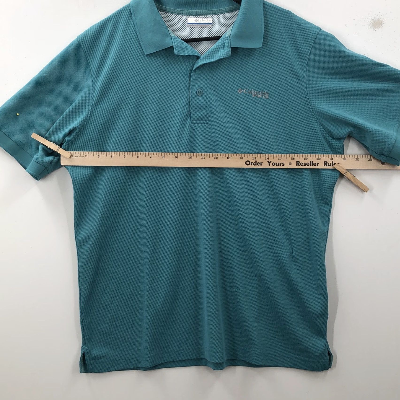 Vintage Columbia Polo T Shirt Mens Short Sleeve Teal Size Large Collared Pullover Shirt Casual Summer All Season Breathable Size US L / EU 52-54 / 3 - 2 Thumbnail
