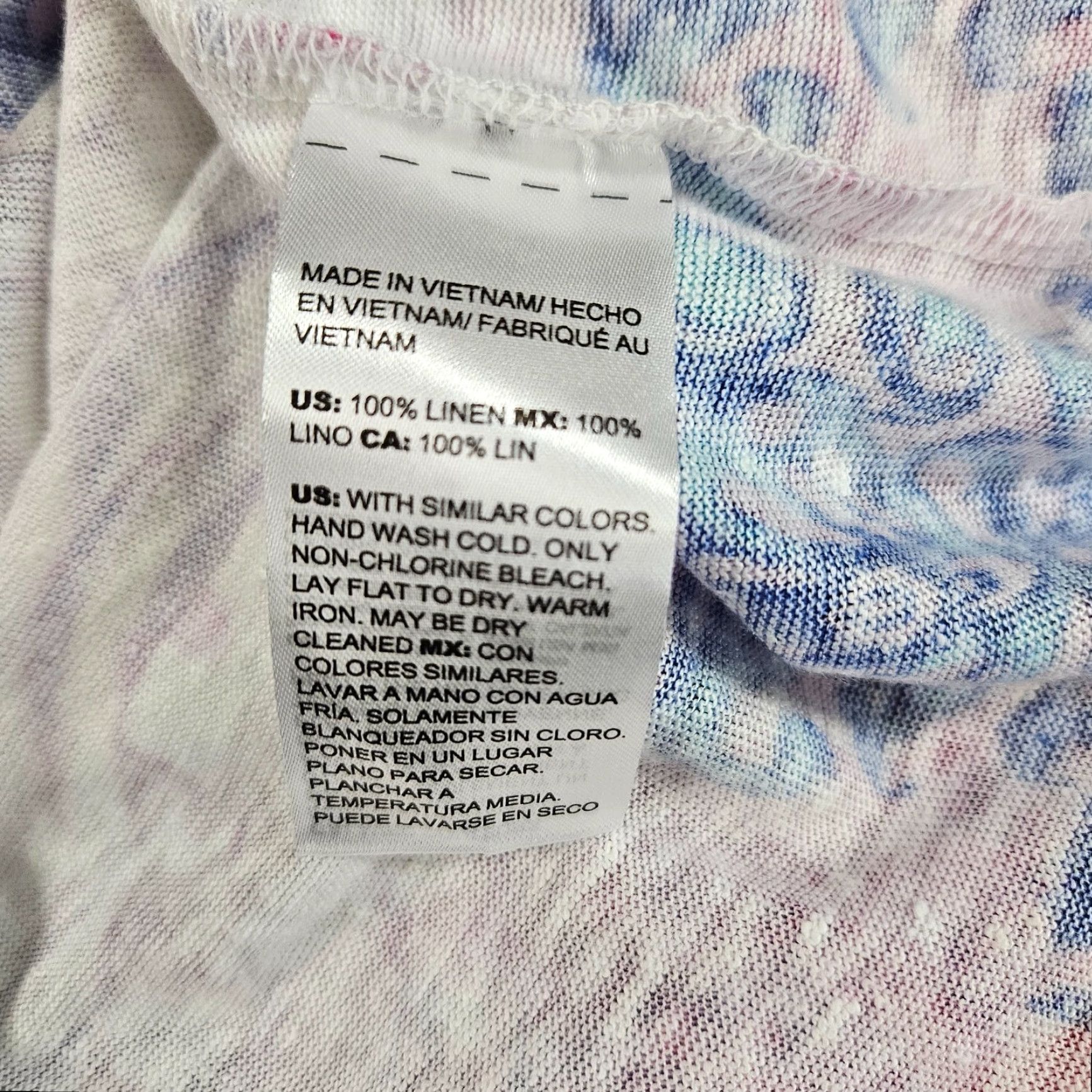 Vintage VINTAGE Chicos Womens Linen Top Sz Large Blue Pink 3/4 Sleeve Size L / US 10 / IT 46 - 5 Thumbnail