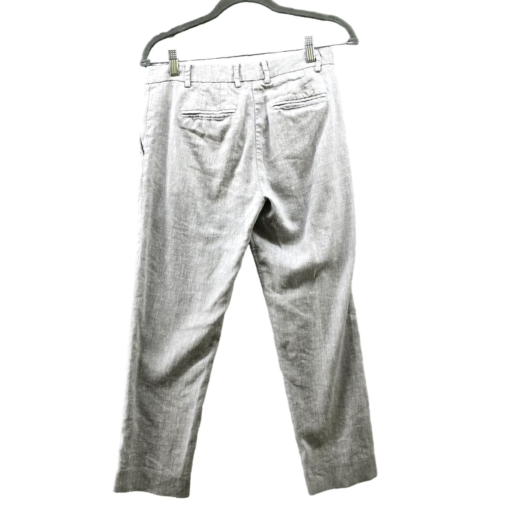 Gap Gap Linen Blend Pants Womens Size 4 Tailored Crop Gray Trouser Mid Rise Size 27" / US 4 / IT 40 - 2 Thumbnail