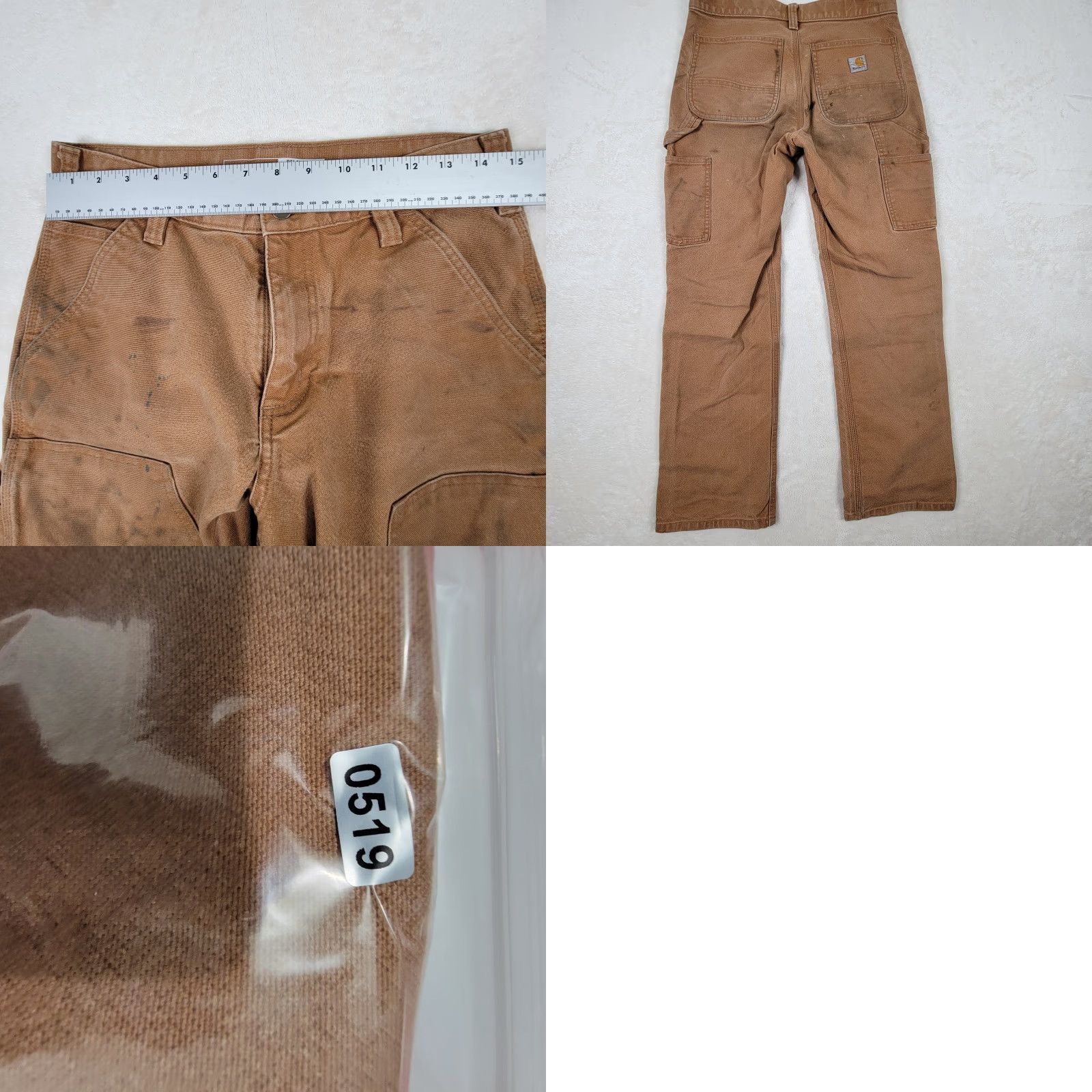 Carhartt VINTAGE Carhartt BN3334-M Mens Pants 30x30 Tan Cotton Canvas Work Carpenter Pockets Zipper Button Relaxed Straight 5-Pocket Logo Mens Size US 30 / EU 46 - 8 Thumbnail