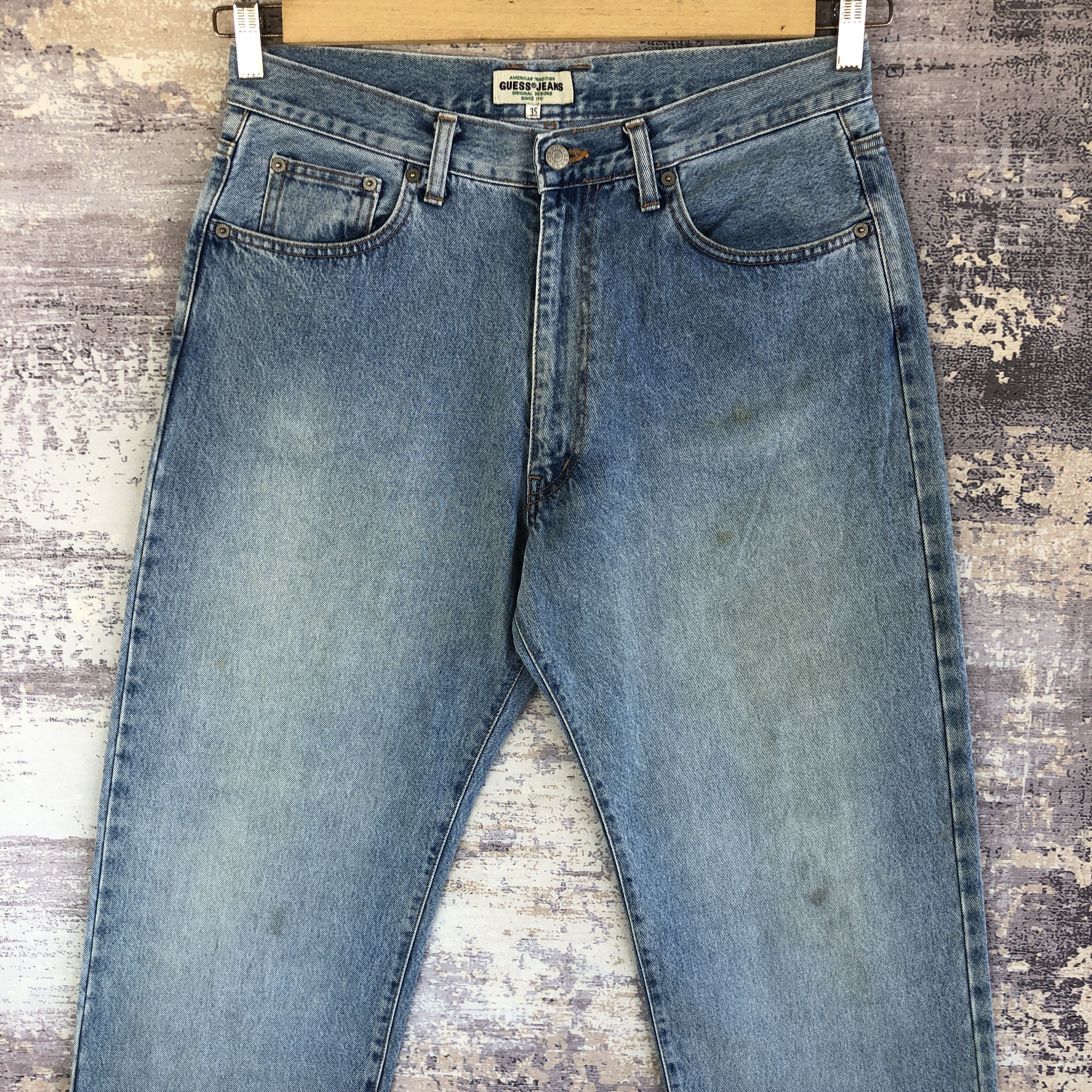 Guess Vintage 90s Guess Baggy Light Wash Jeans Guess Faded Denim Size US 32 / EU 48 - 3 Thumbnail