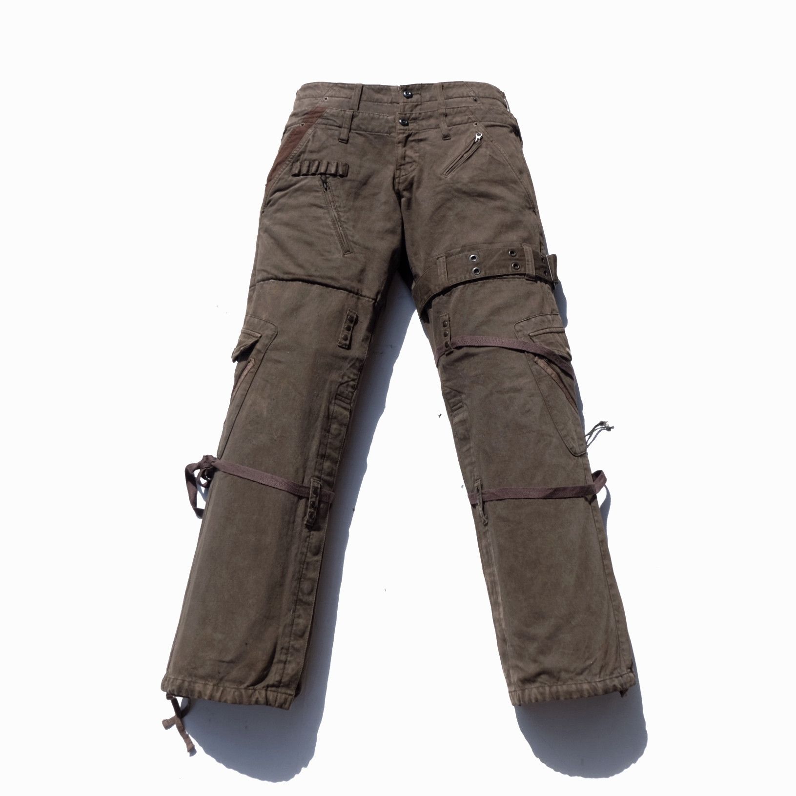 image of Le Grande Bleu L G B x Ppfm Double Waist Heavy Weight Bondage Pants in Brown Green, Men's (Size 31)