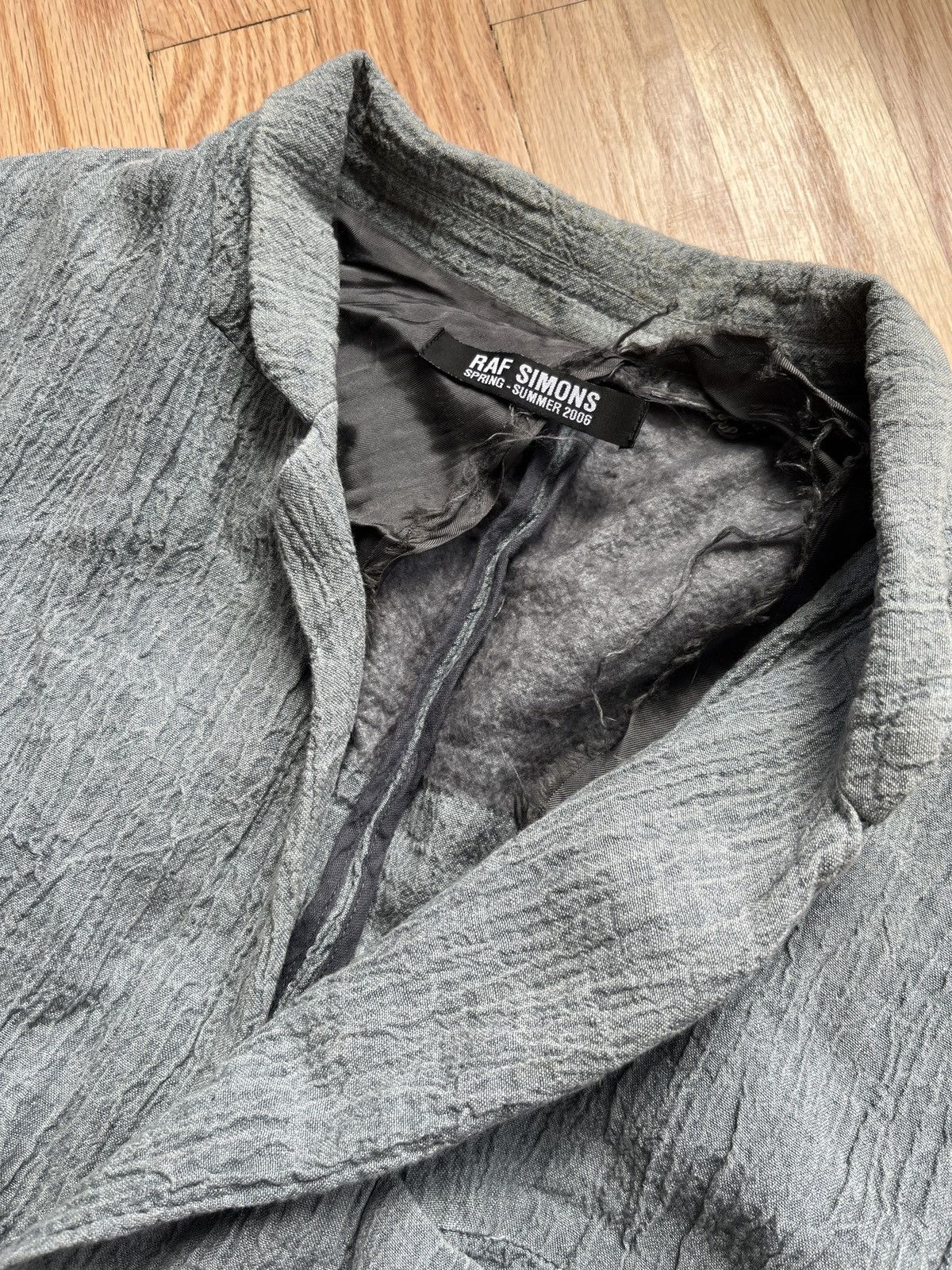 Raf Simons Raf Simons S/S 2006 Linen Blazer Destroyed 1 of 1 size 50 Size 50R - 2 Thumbnail