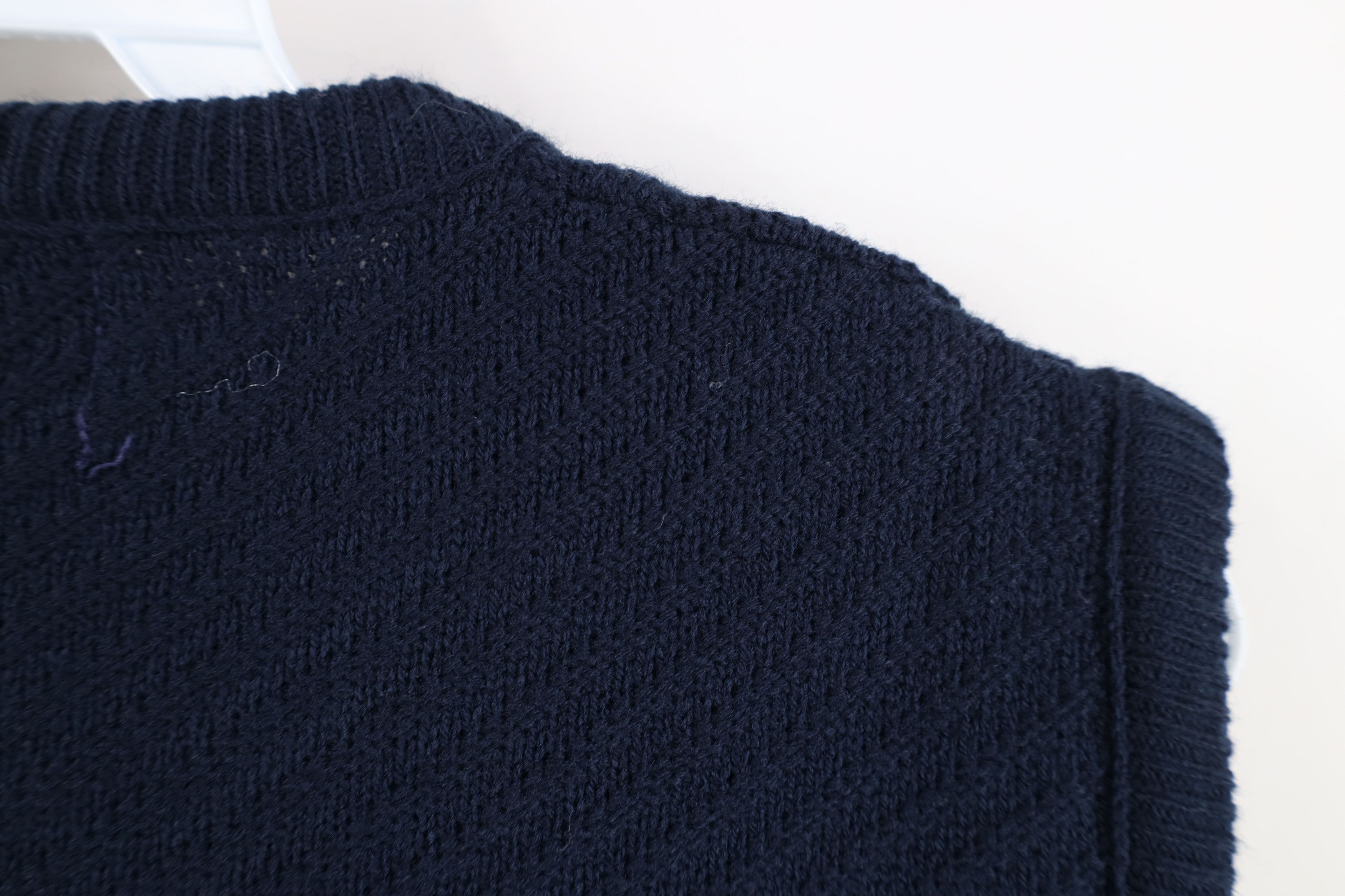Vintage Vintage 70s Streetwear Ribbed Knit Sweater Vest Blue USA Size US L / EU 52-54 / 3 - 6 Thumbnail