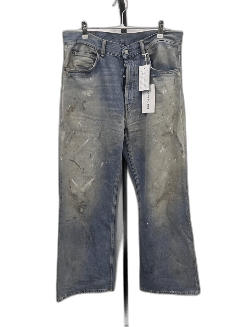 Acne Studios Acne Studios Light Blue Wide Leg Denim Pants Size US 33 - 1 Thumbnail