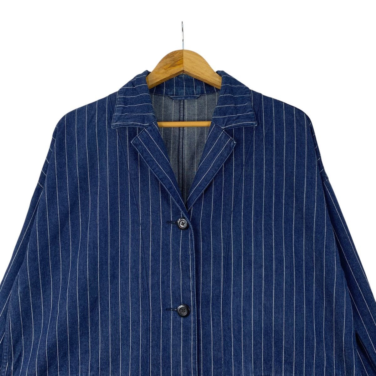 Japanese Brand GU Japanese Brand Casualwear Stripes Indigo JeansCoat Jacket Size XL / US 12-14 / IT 48-50 - 3 Thumbnail