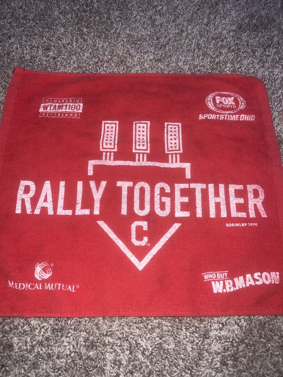 MLB AA Mills Cleveland Indians World Series Rally Together Towel Size ONE SIZE - 2 Thumbnail