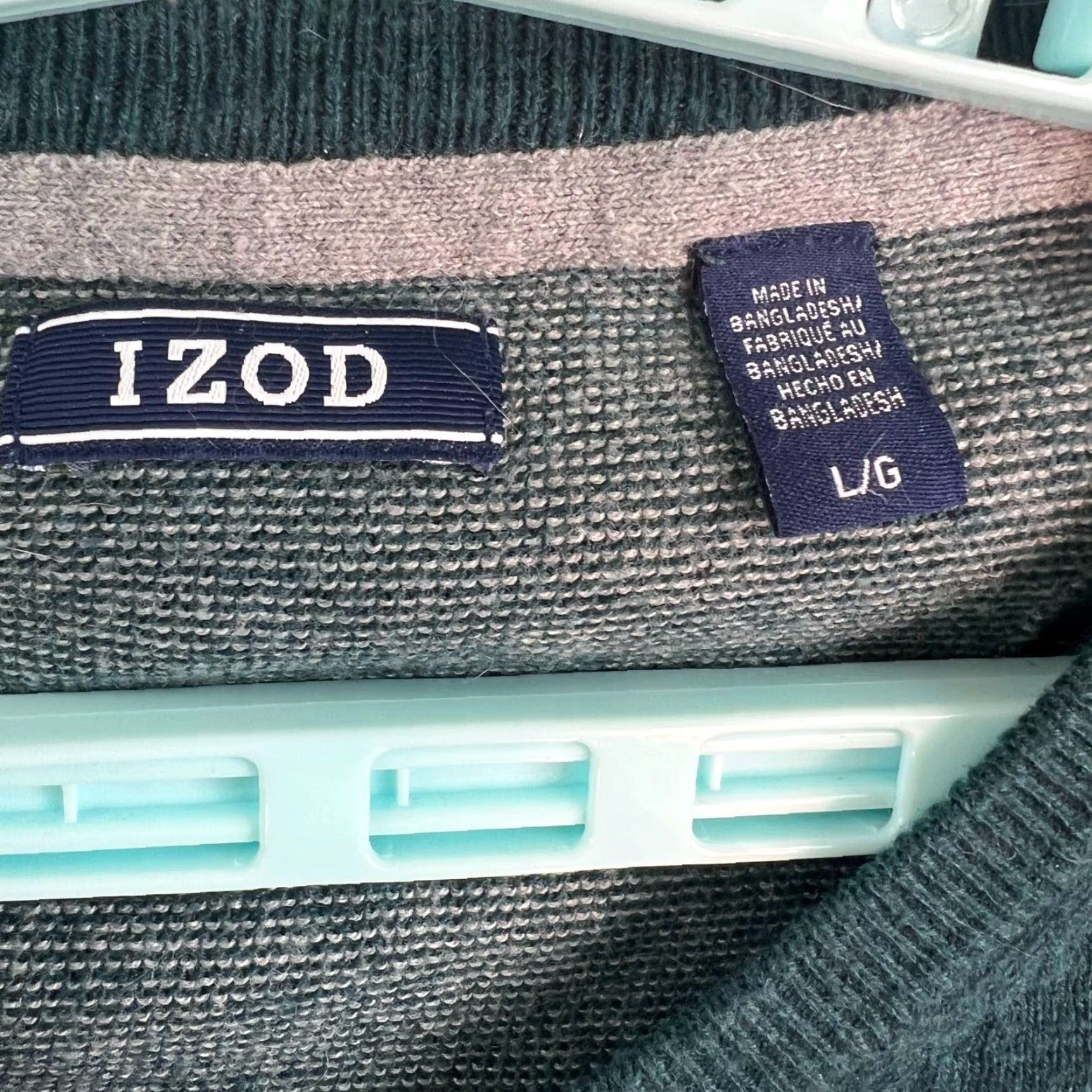 Izod Izod Mens Blue Pullover Sweater Long Sleeve Knitted Size L Casual Classic 90s Mens Knit Cotton Zipper Collared Size US L / EU 52-54 / 3 - 3 Thumbnail
