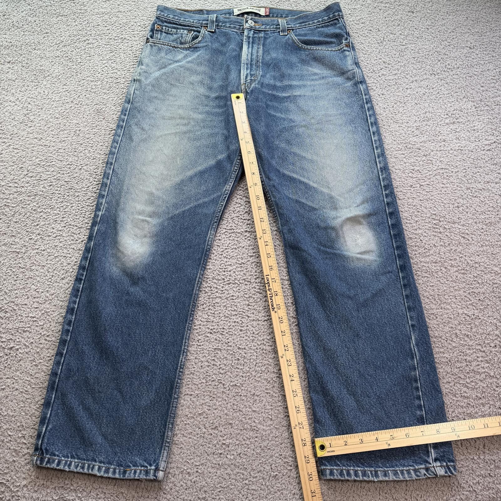Levi's Vintage Y2K Levis 505 Regular Fit Straight Faded Jeans 36x30 Size US 36 / EU 52 - 4 Thumbnail