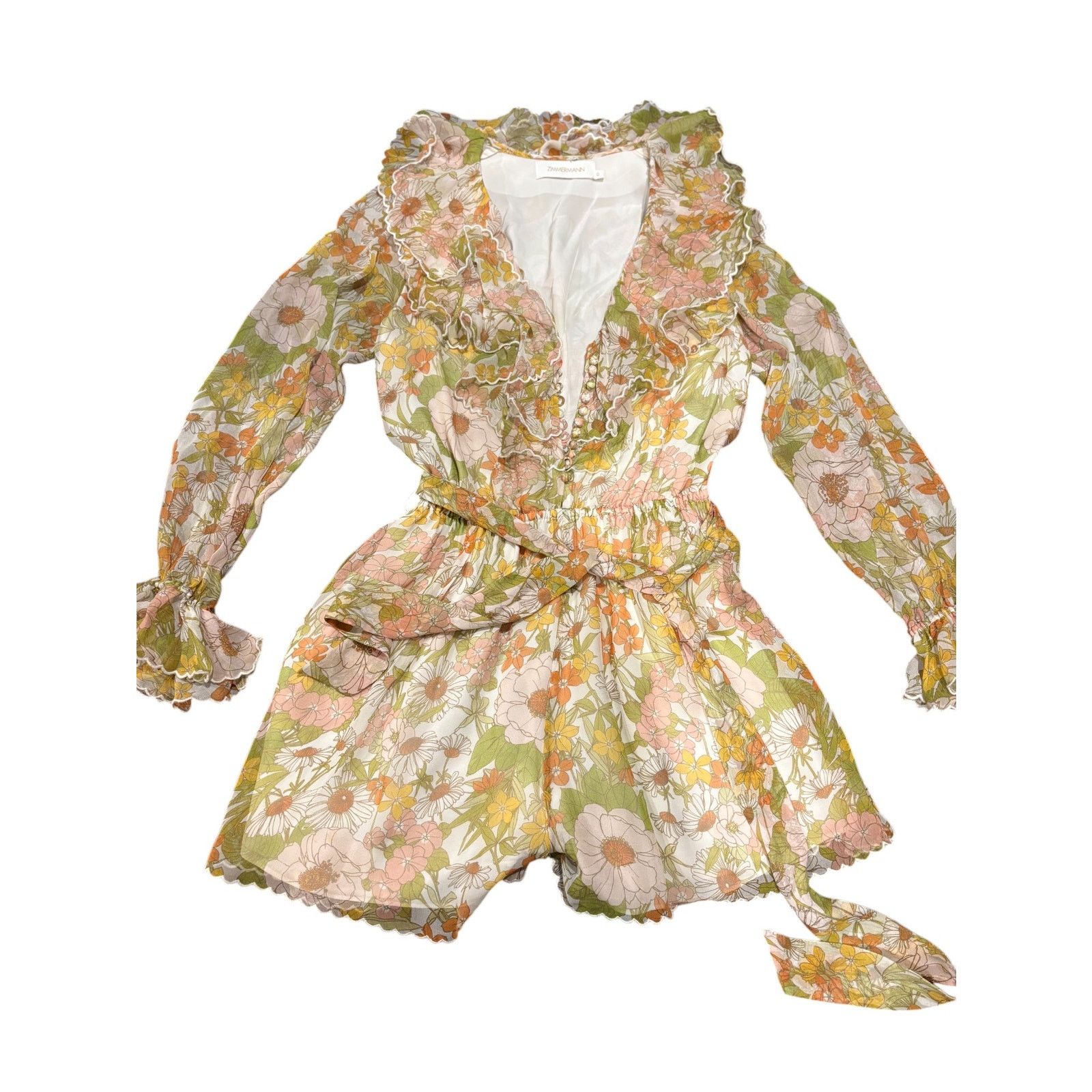 Zimmermann Zimmermann 'The Love Struck' Romper Mini Dress Size XS / US 0-2 / IT 36-38 - 7 Thumbnail