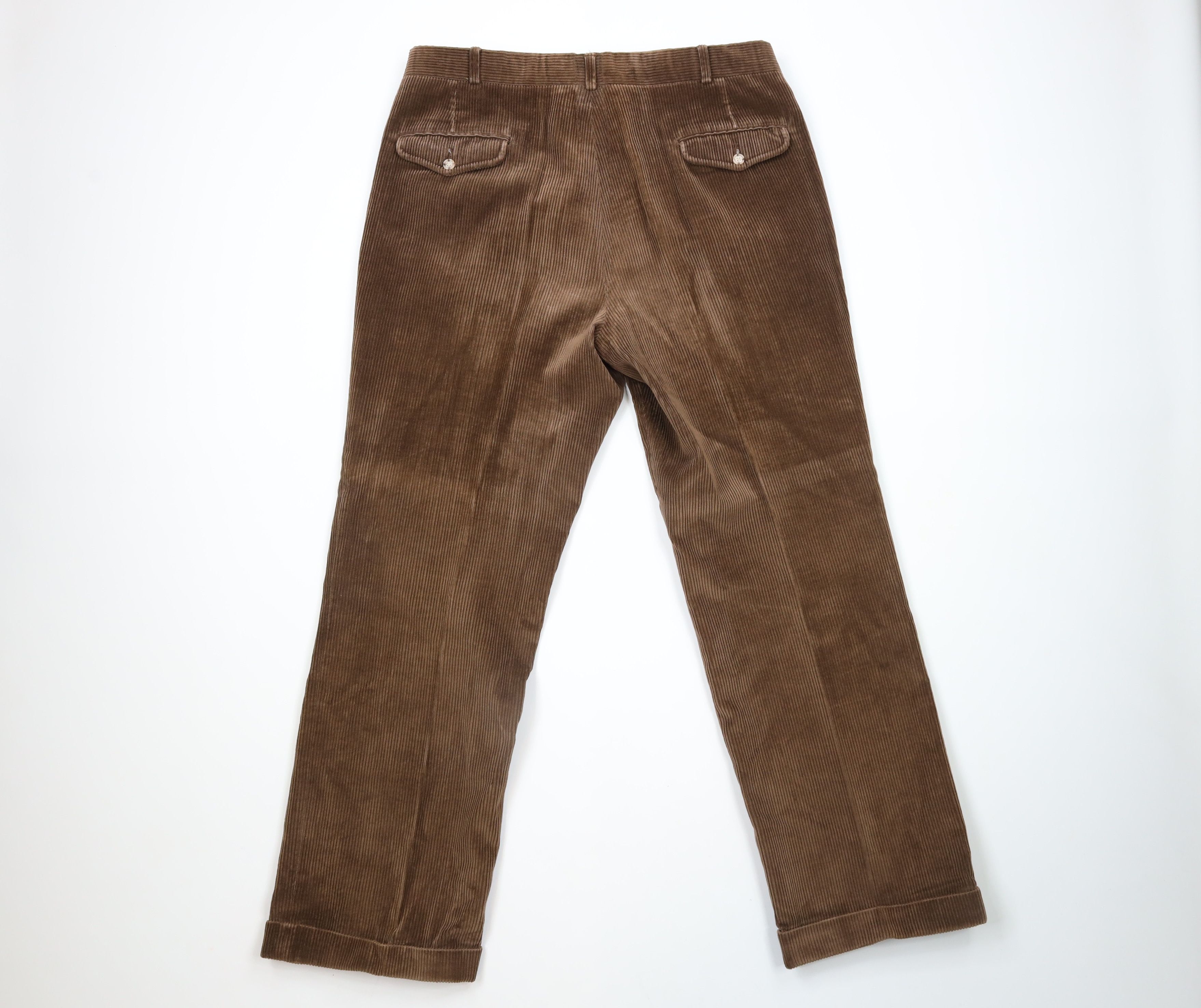 Lands' End × Vintage Vintage 90s Lands End Cuffed Wide Leg Corduroy Pants USA Size US 36 / EU 52 - 9 Thumbnail