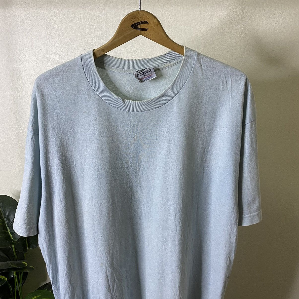 Other Vintage 90s 5Pro Baby Blue Blank Tee Nice & Crispy Cotton Size US XL / EU 56 / 4 - 2 Thumbnail