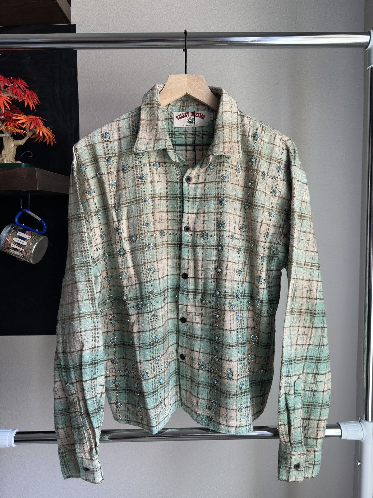 Little Gems Crystal Flannel Beige Green