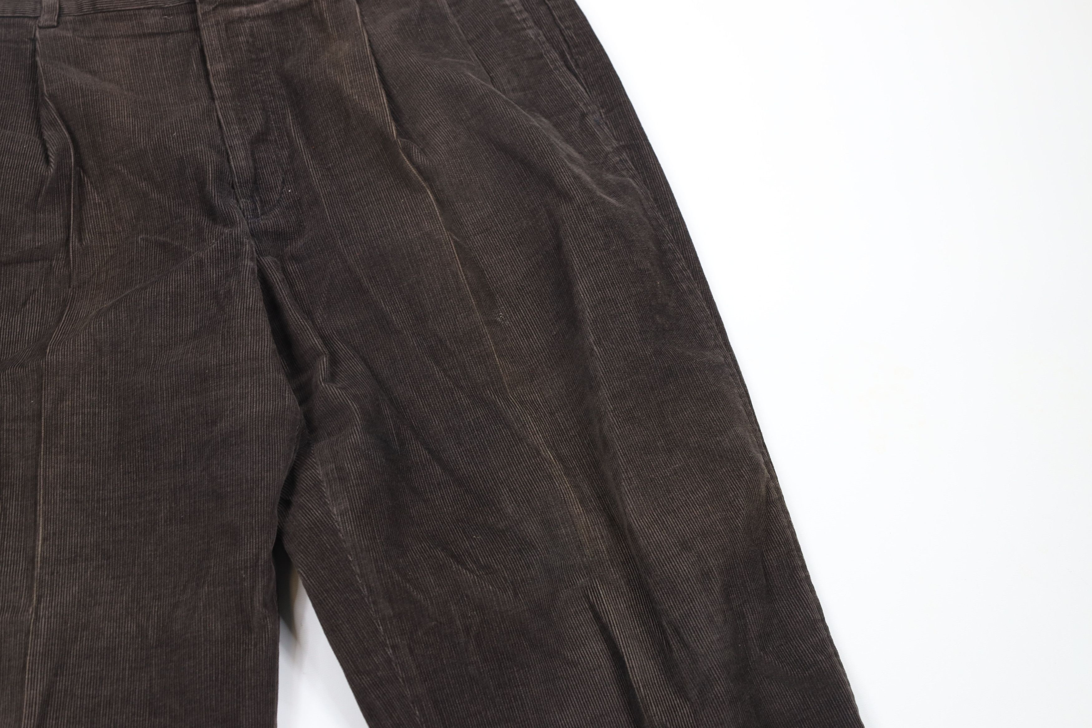 Lands' End × Vintage Vintage 90s Lands End Cuffed Wide Leg Corduroy Pants USA Size US 38 / EU 54 - 5 Thumbnail